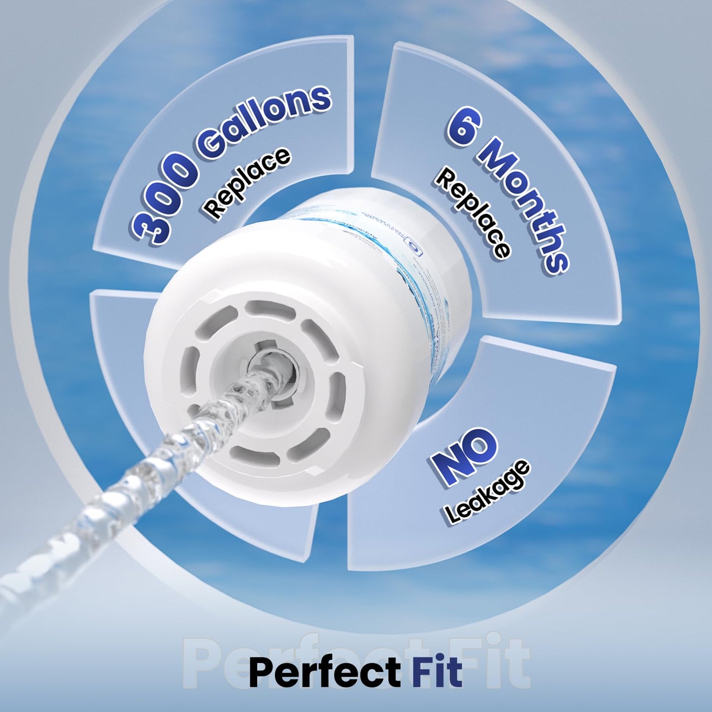 FRIGILIFE RWF0600A Replacement for GE MWFP, MWFA, MWFAP, MWFINT, GWF, GWFA, HWF, HWFA, HDX FMG-1, Smartwater, WFC1201, GSE25GSHECSS, 197D6321P006 （4 Pack)