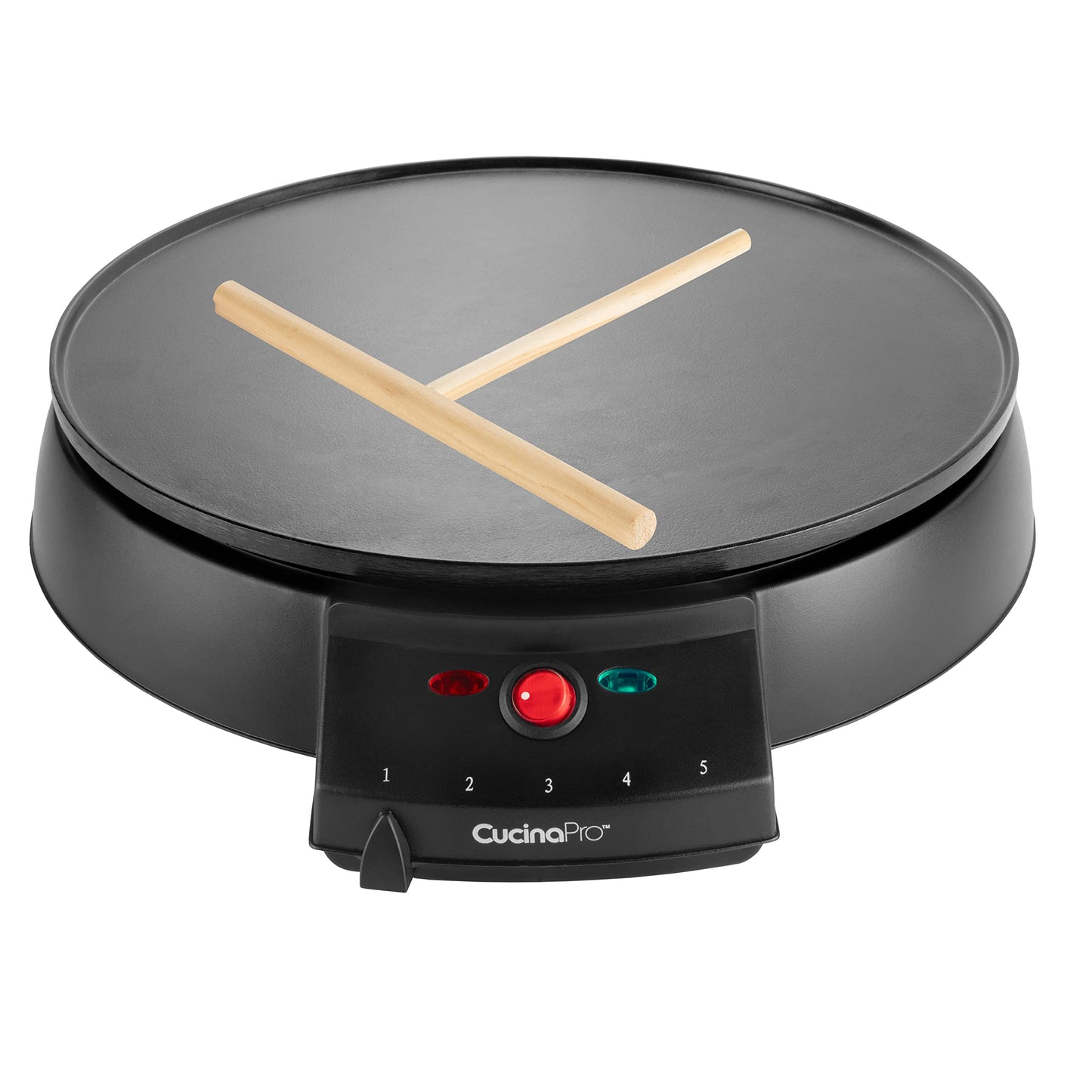 12" Griddle & Crepe Maker, Non-Stick Electric Crepe Pan with Batter Spreader & Recipe Guide- Dual Use Hot Plate for Breakfast Brunch, Blintzes, Eggs, Pancakes- Portable, Adjustable Temp Settings, Gift
