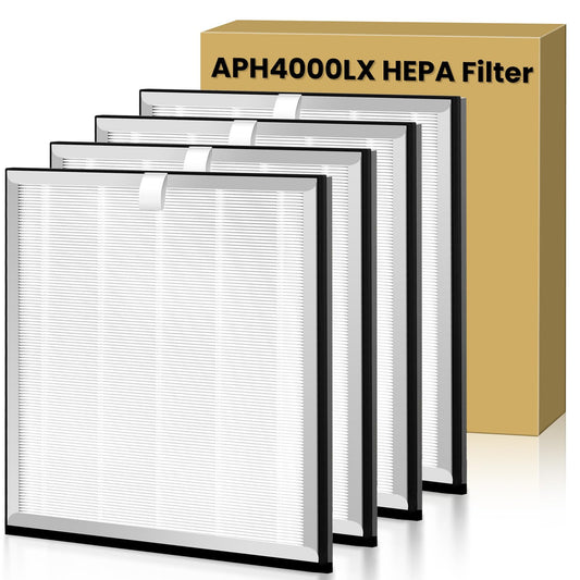 4 Pack APH4000 Replacement Filter Compatible with KNKA APH4000 Air Purifier,3-in-1 HEPA and Activated Carbon Filter