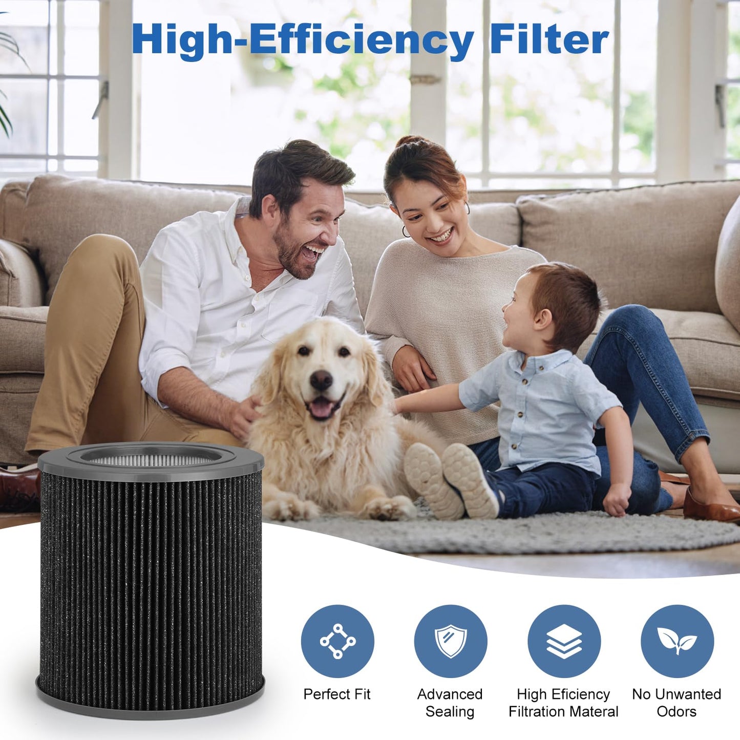 Air Mini PECO-HEPA Replacement Filter Compatible with Molekule Air Mini and Air Mini+, 3-in-1 High-Efficiency Replacement Filter for Molekule Mini/Mini+ Air Filter (Air Mini 2 Pack)