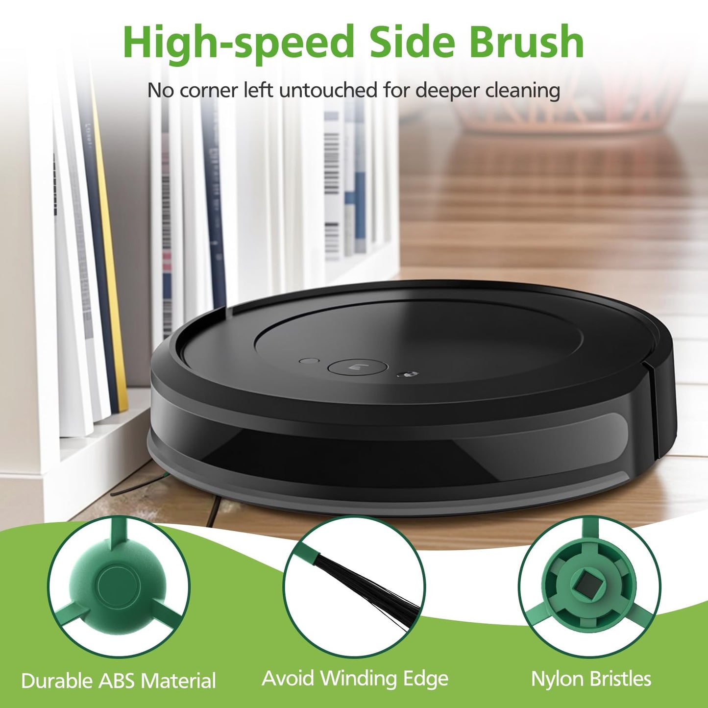 25 Pcs Replacement Parts for iRobot Roomba 104/105 Vac/ 105 Combo/ Q052 Robot Vacuum, Q0520 105 Accessories Include 2 Main Brushes, 6 Filters, 6 Dust Bags, 6 Side Brushes, 4 Mop Pads, 1 Clean Brush
