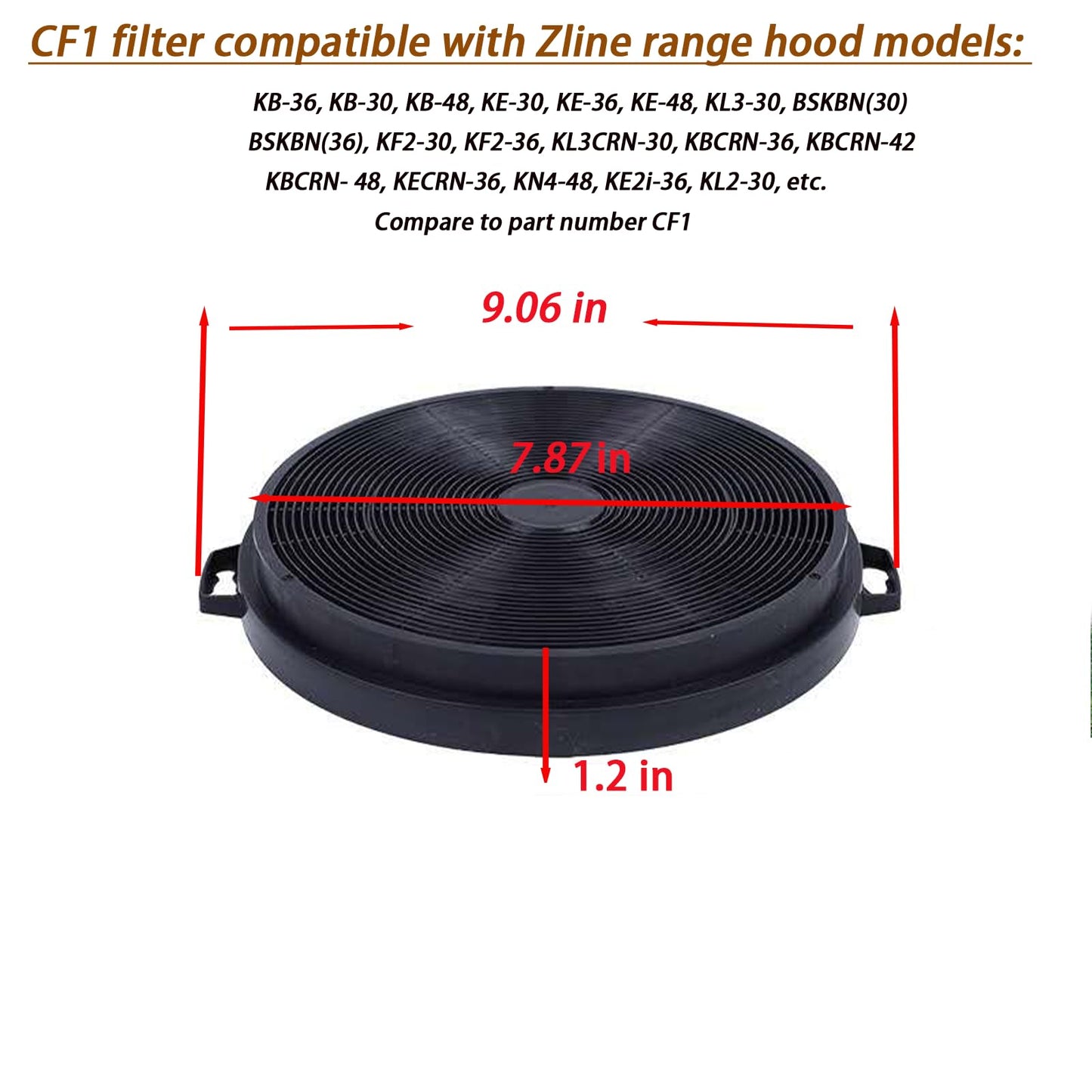 4 Pack CF1 Range Hood Carbon Filters Compatible for Zline KB-36 KB-30 KE-30 IE77 Models-Also Fits Other ZlineModels,Excludes 587 597 9597,See Description