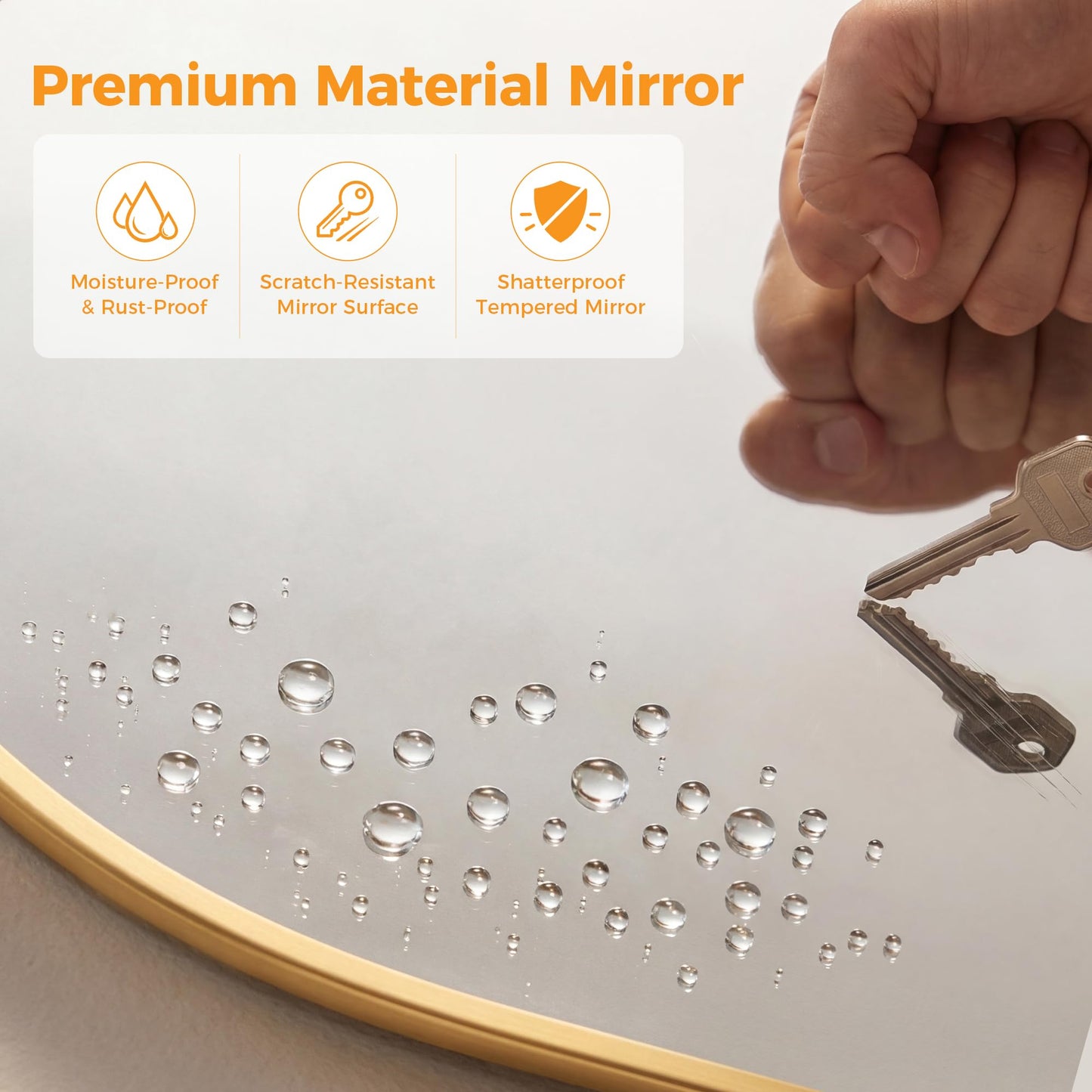 OLIXIS 20x30 Inch Arched Gold Bathroom Mirror for Over Sink, Wall Mirror, Arch Bathroom Vanity Mirror with Matte Metal Frame and Tempered Glass for Home Decor, Living Room, Shatterproof&Crystal-Clear