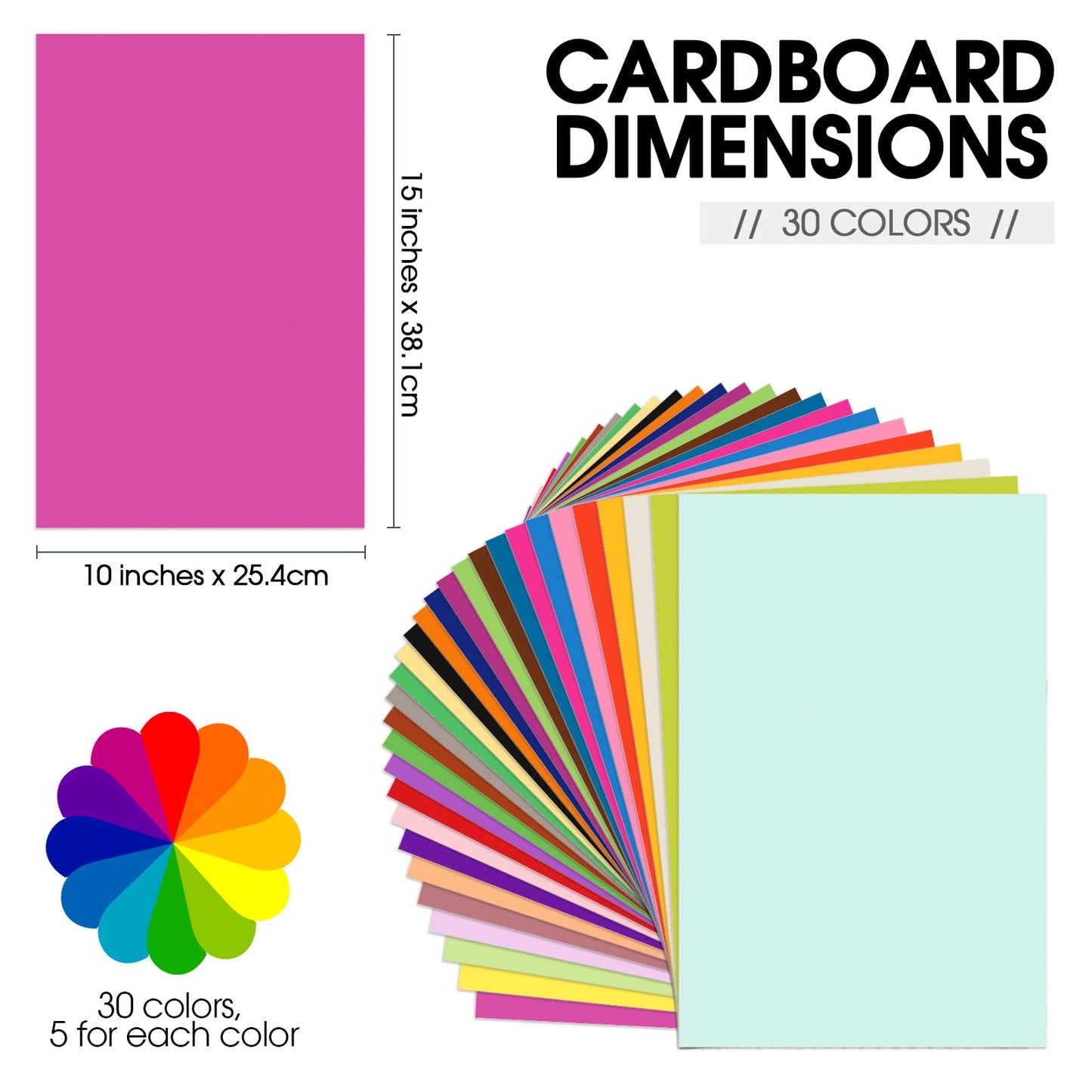 Spakon 150 Packs Colorful Poster Board Bulk 15''x 10 Posterboard Paper for Crafts DIY Drawing Art Display Board Classroom School Craft Project Presentation