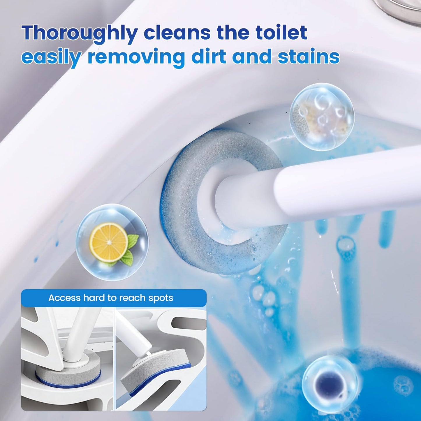 JUDRDO Disposable Toilet Brush,Toilet Bowl Cleaner,Wall Mounted Toilet Bowl Brush with 36 Refills for Deep Toilet Cleaning,Toilet Brush and Holder Set for Hygienic Bathroom Maintenance