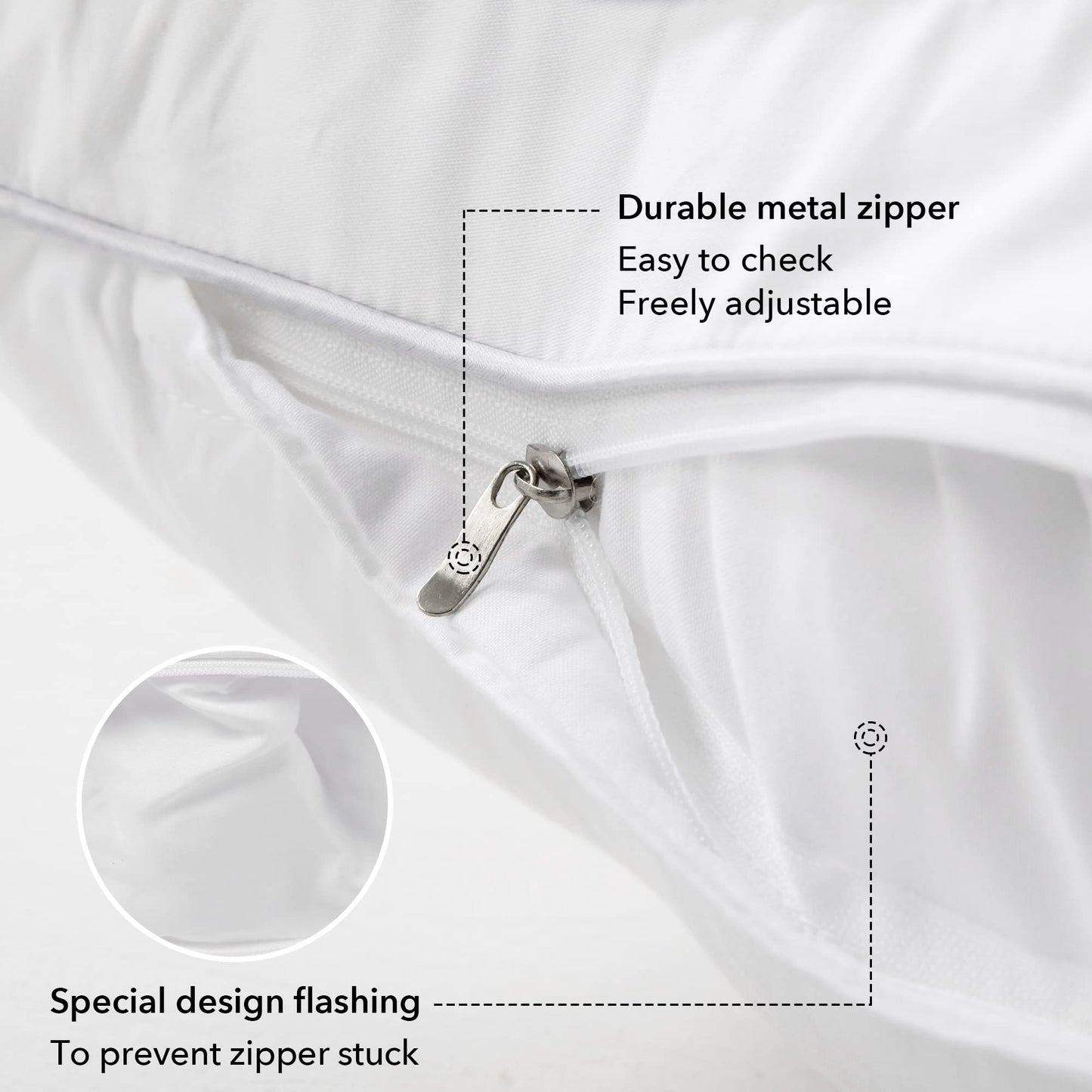 FAVRIQ 20 x 20 Pillow Inserts (Set of 2) - 20 Inch Square Interior Couch Throw Pillow with 100% Cotton Cover - Decorative Pillow Insert Pair - White Sofa Pillow