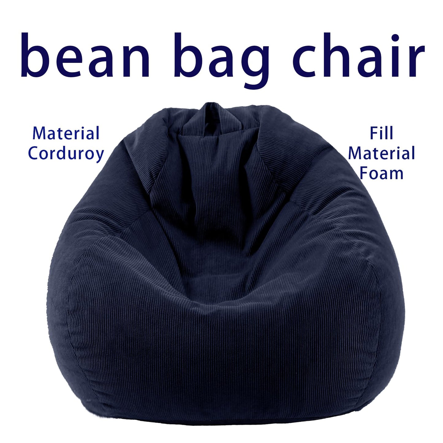 Gurxien Bean Bag Chairs for Kids Chair Round Sofa Memory Foam Filling Reading Gaming Sofa for Living Room Bedroom