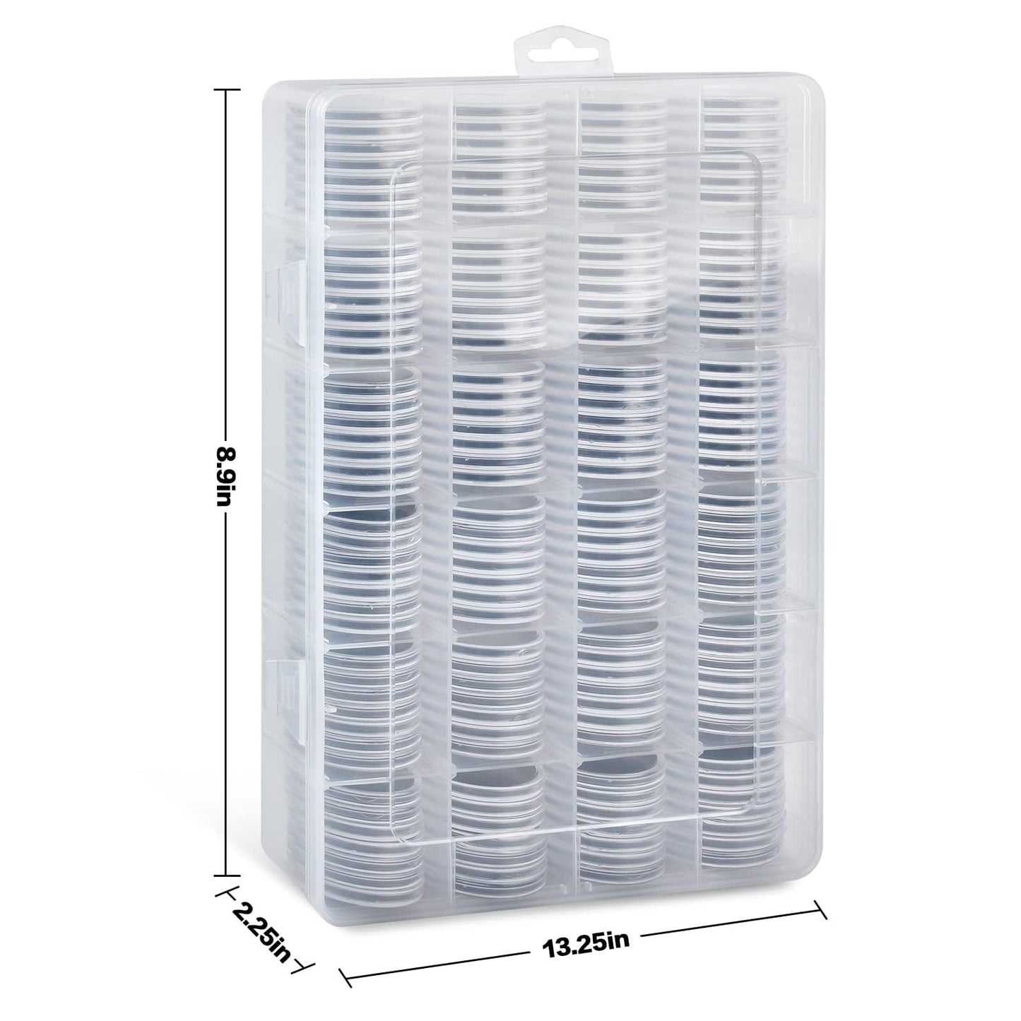 FULLCASE Coin Holders for Collectors–168Pcs Coin Capsules with 6-Size Foam Gaskets (20-46mm) for Silver Dollars Eagles & Foreign Coins, Airtight Coin Storage Box Organizer Collecting Supplies (Black)