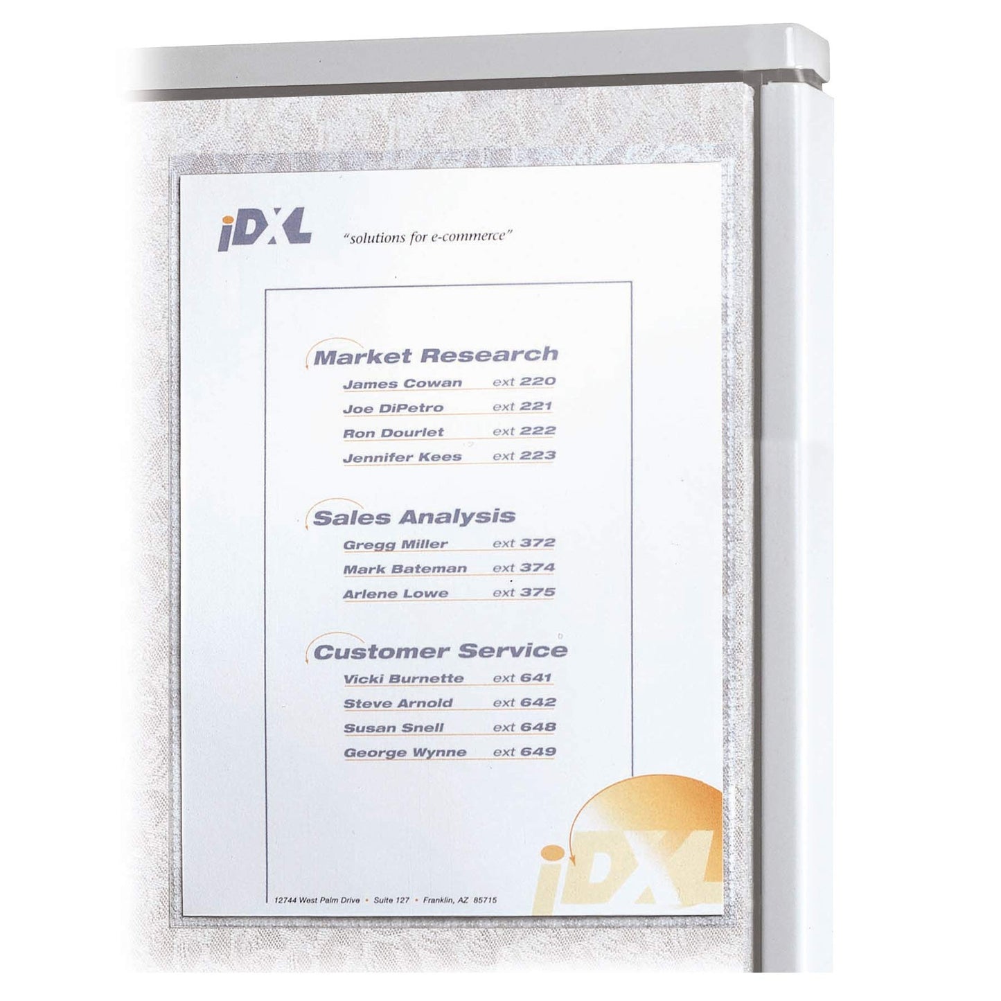 C-Line Cubicle Keepers Wall Organizer for Fabric Surfaces, Clear, 8.5 x 11 Inches, 25 per Box (38991)