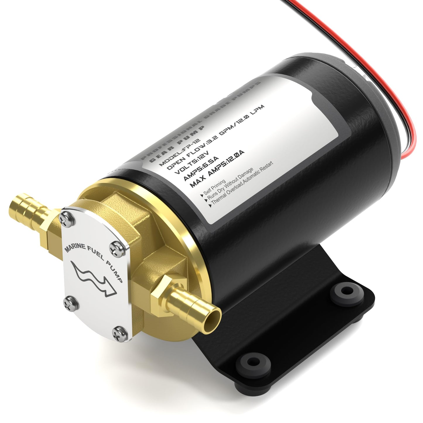 12V Oil Transfer Pump, 3.2GPM Gear Oil Pump, Lubricant Diesel Engine Scavenge Oil Extractor Pump, Portable Oil Suction Pump Self Priming for Marine Machinery Oil Change Pump