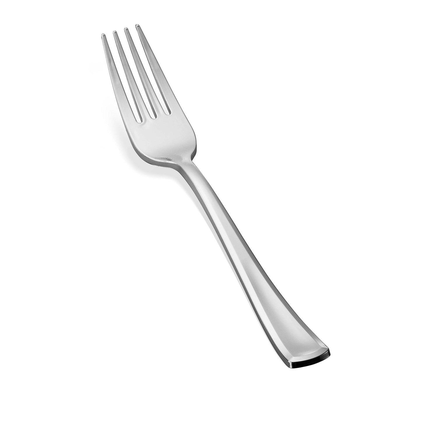 400 Plastic Silverware Set - Silver Cutlery Set - Disposable Flatware Set - 200 Forks - 100 Spoons - 100 Knives - Heavy Duty - Party Bulk