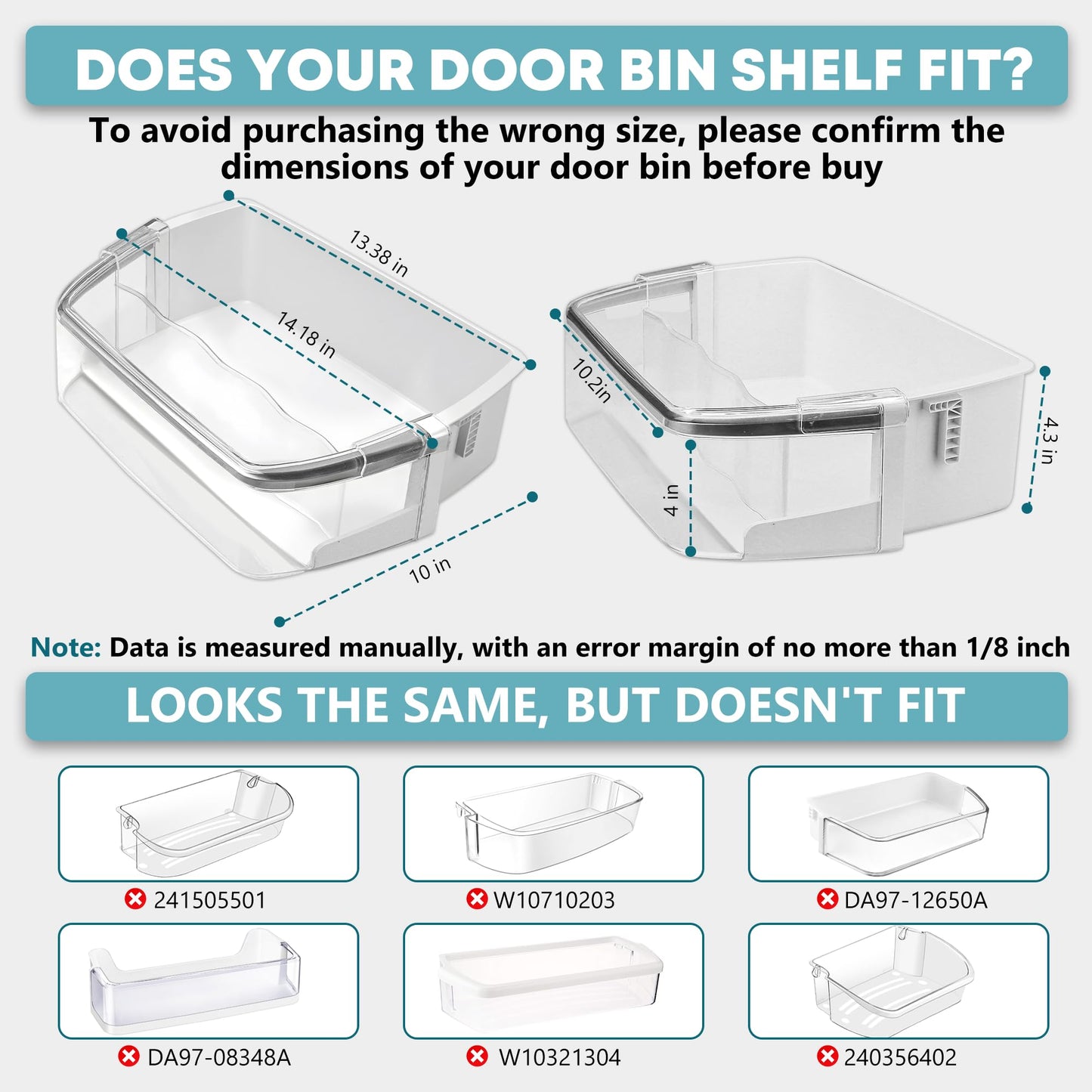 AAP73252202 AAP73252209 Refrigerator Door Bin Replacement for L-G Ken-more Elite Refrigerator 795 parts, Right Refrigerator Replacement Door Bin LFX25991ST LFX31925ST LFXC24726S - 2 PACK by Fetechmate