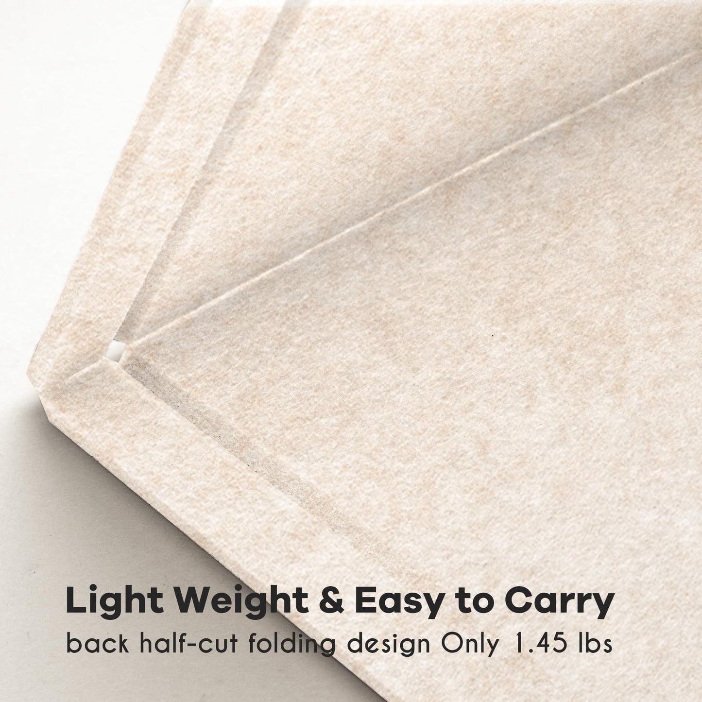 Lightomorrow Bulletin Board, 36 x 24 inches Felt Board - Decorative Pin Board, Cork Board Alternative for Wall, 3' x 2' Foldable Self-Adhesive Vision Board Prayer Board with 20 Pushpins - Oatmeal
