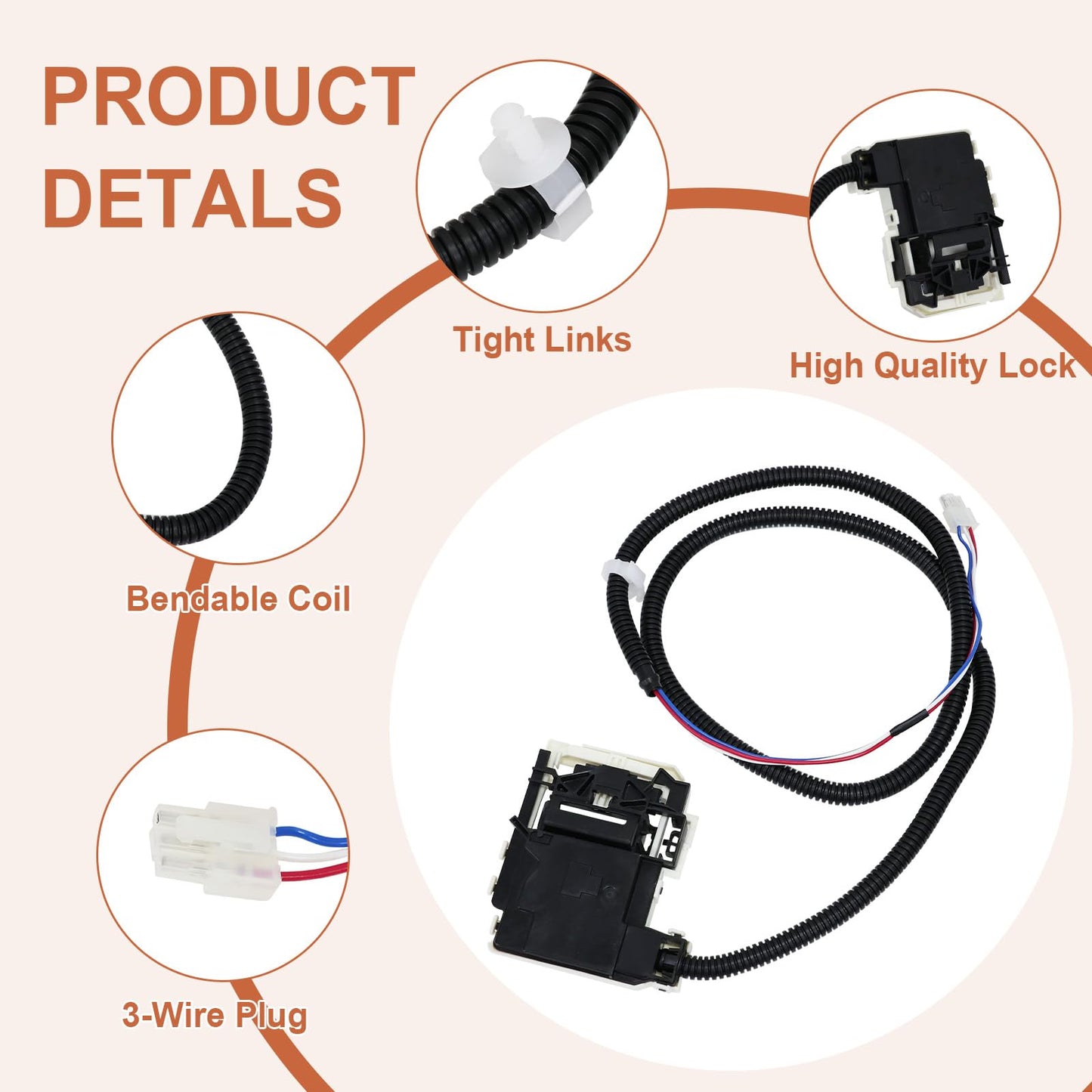 W11368616 W11670519 Washer Lid Lock Latch Assembly Compatible with Whirlpool & Maytag Washing Machine Lid Lock Switch MVW4505MW0 MVW5430MW1 MVW5430PBK0 MVW5435PW0, Replaces AP7214714, PS17215992