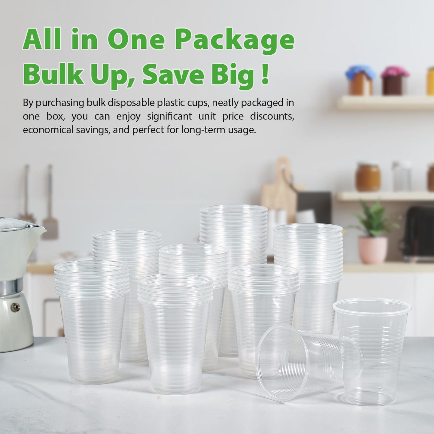 Lilymicky 1000 PACK 7 oz Clear Plastic Cups, 7 Ounce Disposable Drinking Cups for Birthday Parties, Picnics, Ceremonies, and any Events