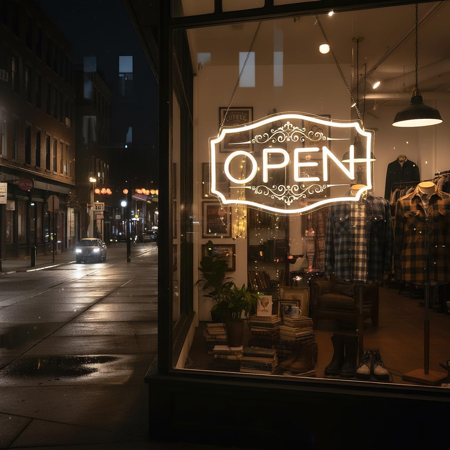 22" x 13" Open Sign for Business, LED Dimmable Neon Open Sign with 12V/2A Adapter, Warm White, Bright LED to Light Up Storefronts, Windows & Walls