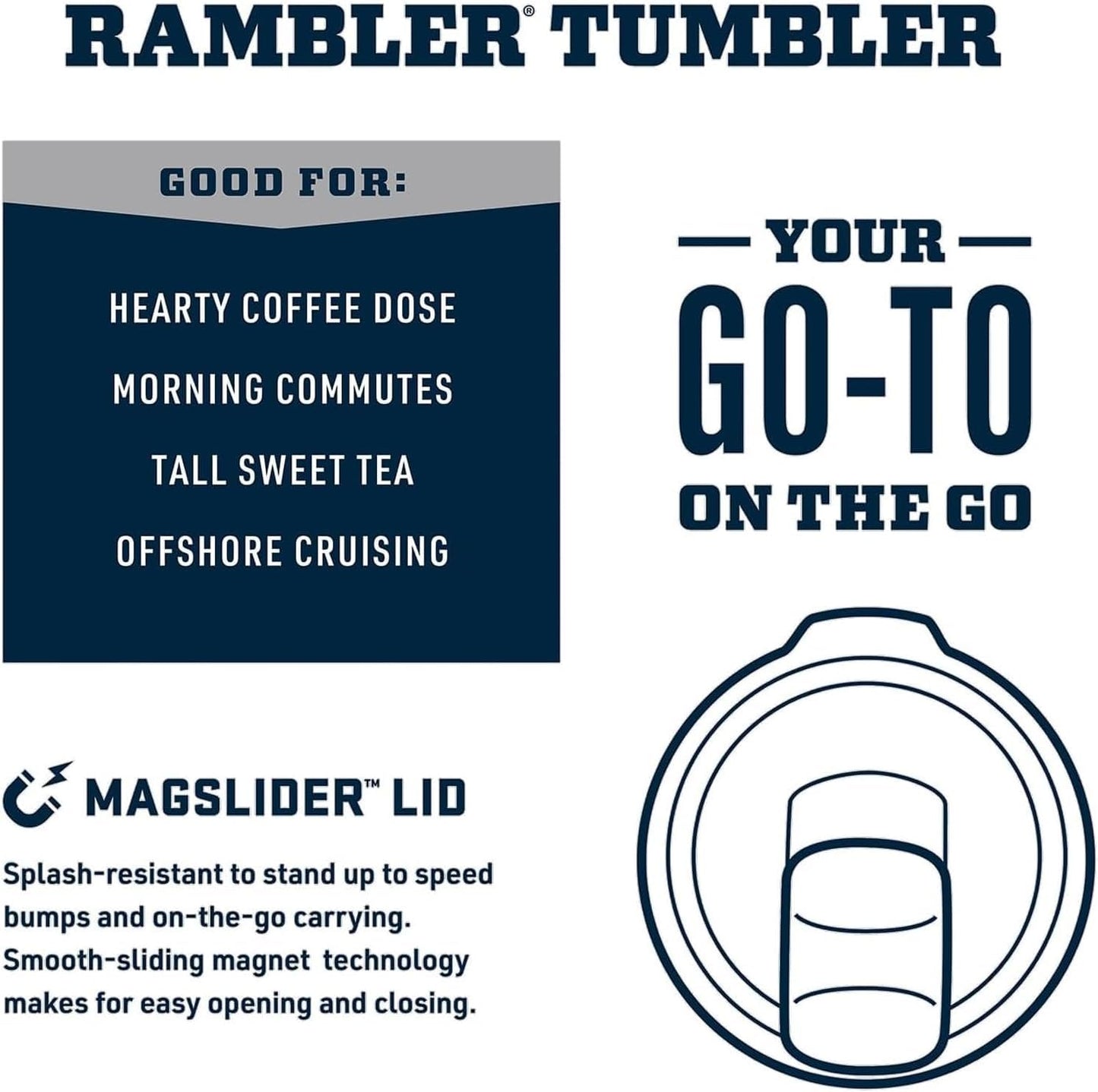 YETI Rambler 30 oz Tumbler, Stainless Steel, Vacuum Insulated with MagSlider Lid, Moon Dust