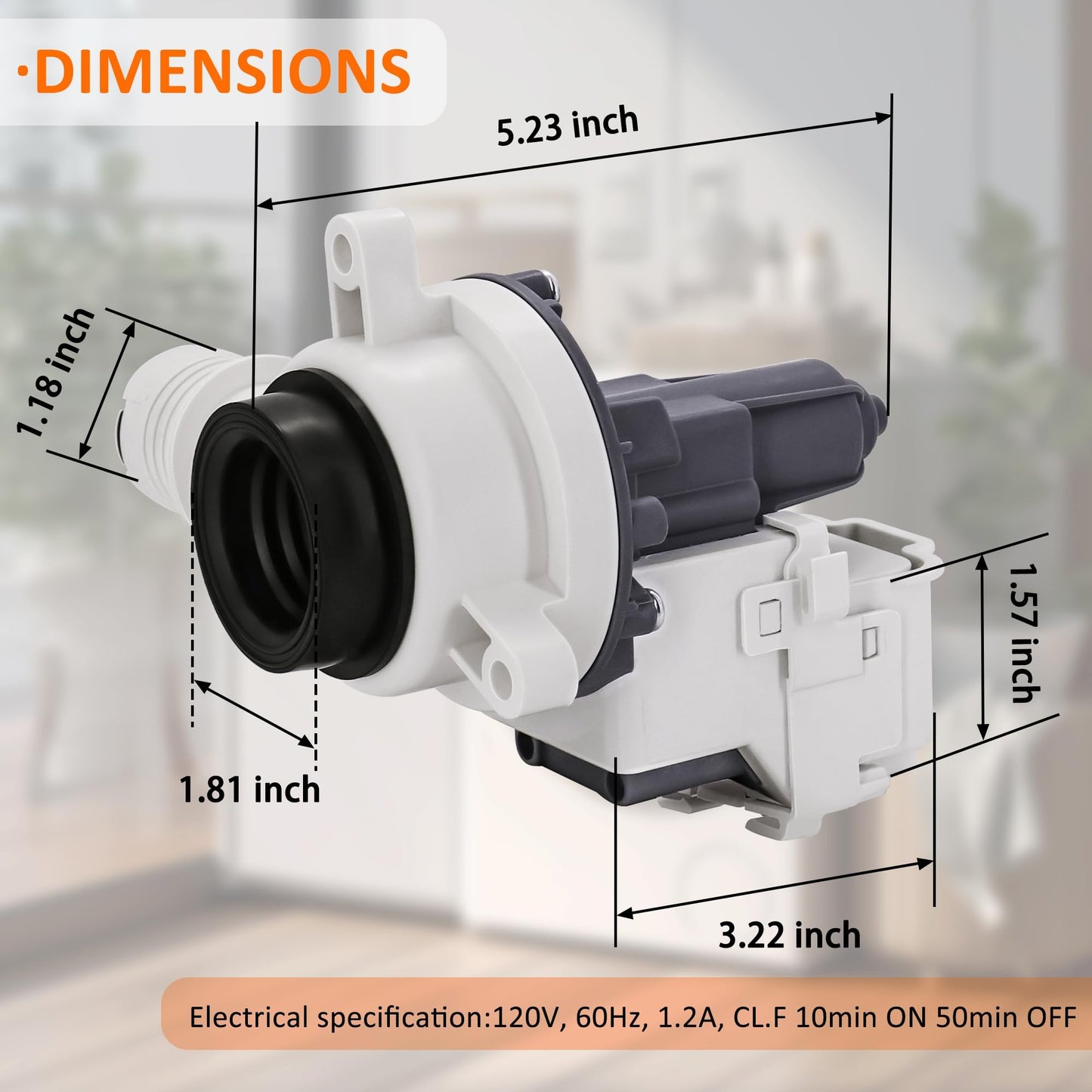 WTW5057LW0 WTW5105HC2 B25-3A04 W11399437 W11259498 Washer Drain Pump Replaces 4961028 AP6974144 PS12731241 EAP12731241 Fit for May-tag Whirl-pool Washing Machines
