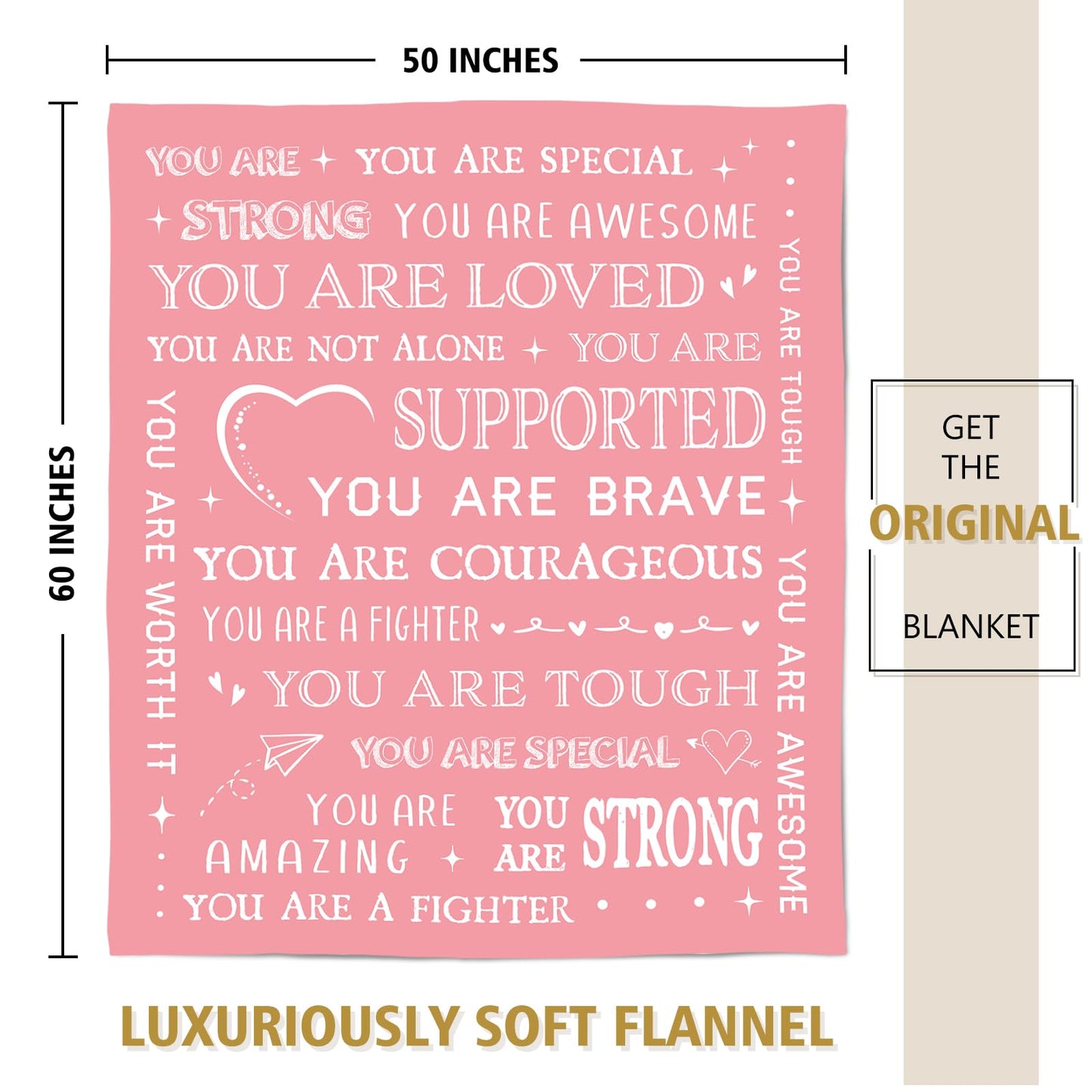 SteadStyle Get Well Soon Gifts for Women- Inspirational Gifts Blanket, Feel Better After Surgery Gifts for Sick Women, Thinking of You Gift for Her Friend Sister Coworker, 60'' x 50''