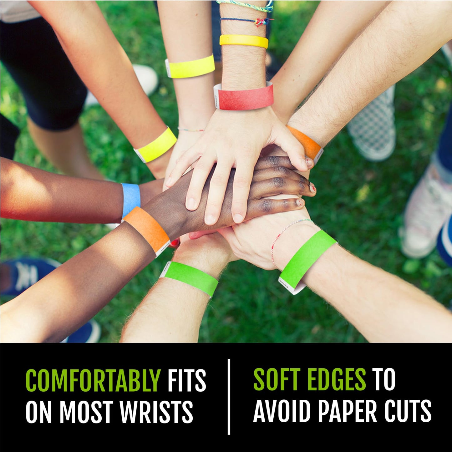 5,000 WristCo Tyvek Wristbands for Events, 5-Color Variety Pack – Tamper-Proof Design Prevents Reuse – Premium-Grade Bracelets for Hospital & Medical ID, Party, VIP Identification