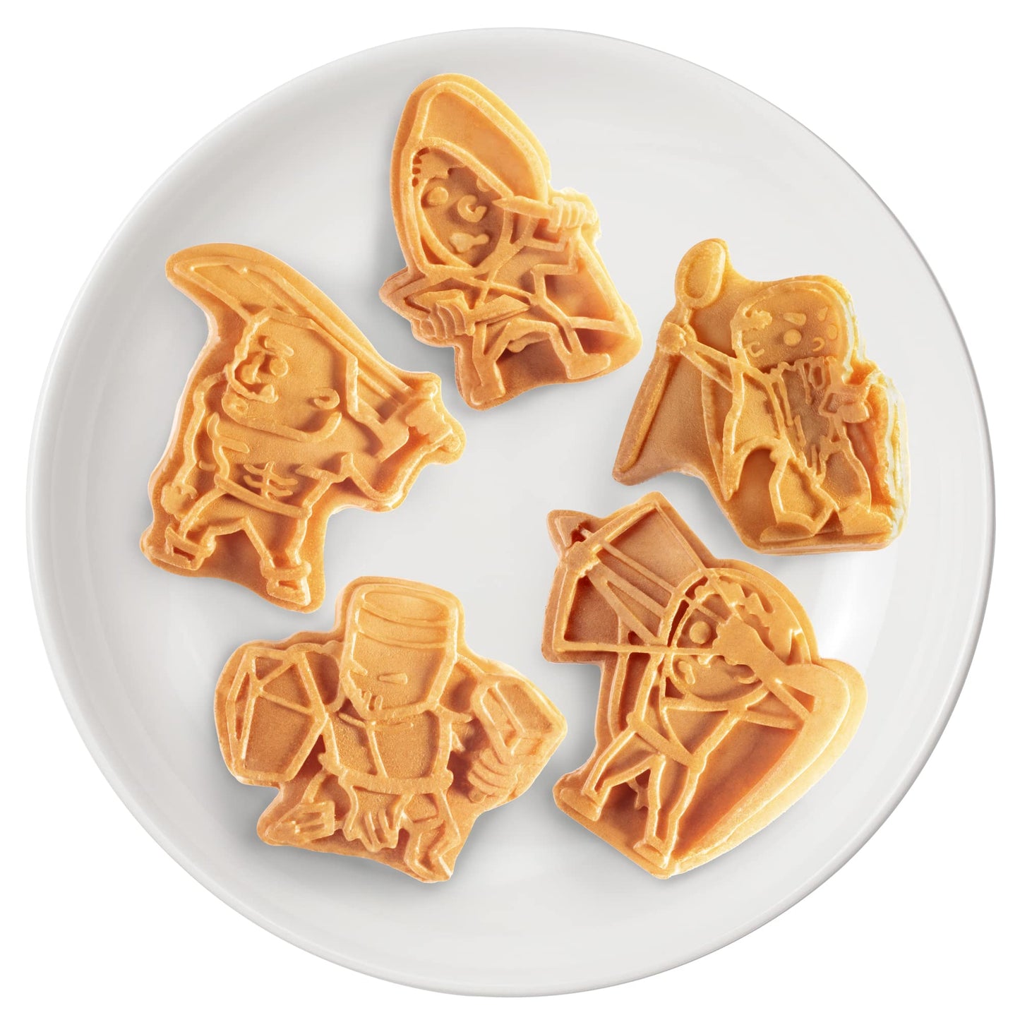Dungeon Heroes Electric Mini Waffle Maker- Eat Wizards Fighters Clerics for Morning Breakfast Fun- Novelty Pancakes in Minutes, Non-Stick Fantasy Dragon for Tabletop Gamers- Great Waffler Novelty Gift