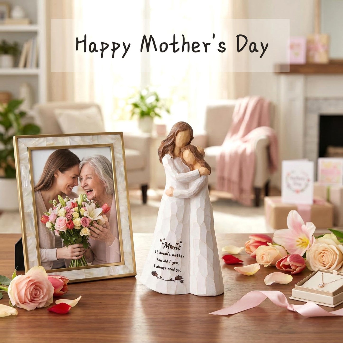 Kohehe Gifts for Mom, Mom Birthday Gifts from Daughter, 5.5" Handmade Figurine Gift for Mama Mother, Meaningful Moms Gift Ideas for Mothers Day, Birthday, Valentines Day, Christmas