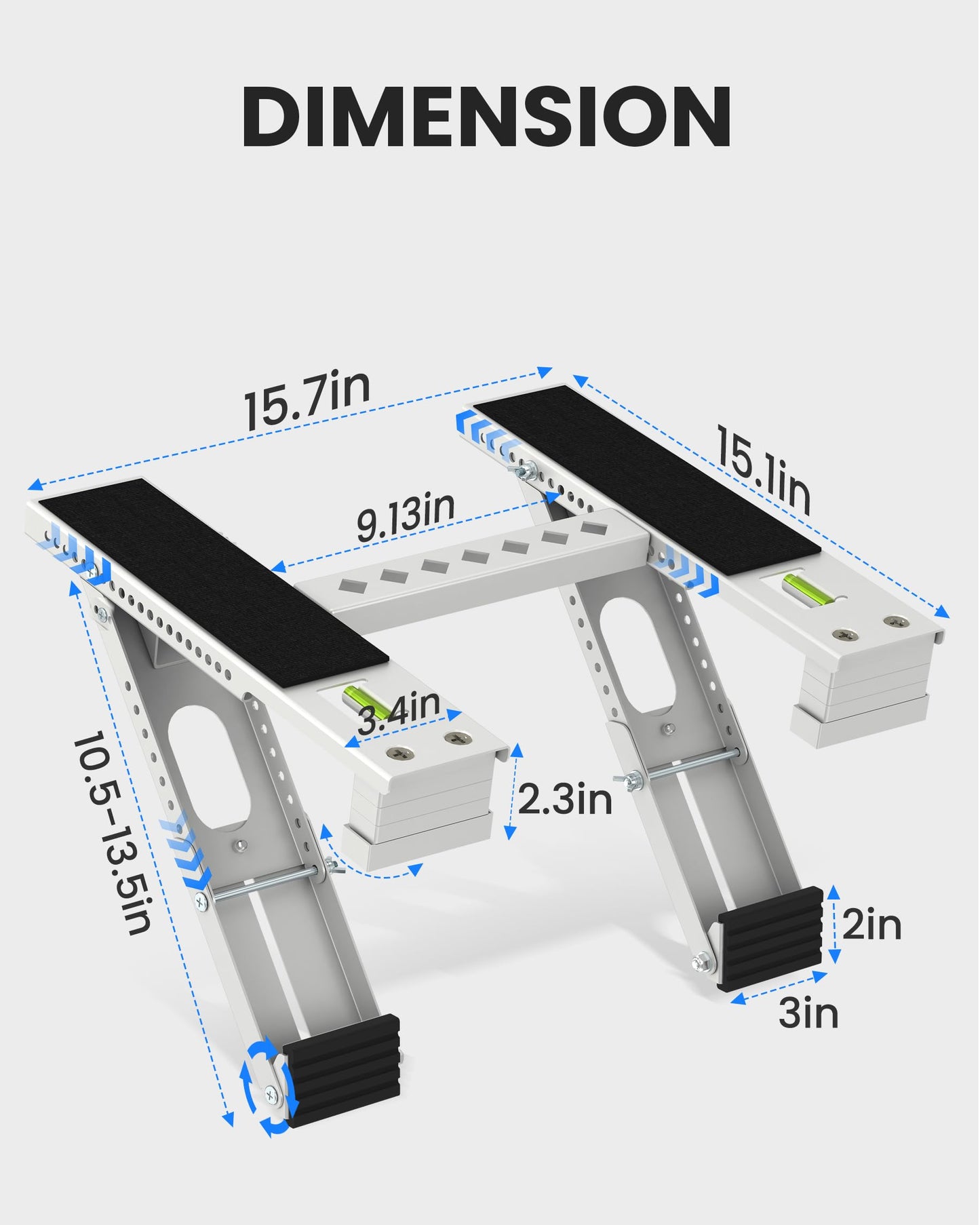 Toutgood Window AC Bracket, Heavy Duty Window Air Conditioner Support Brackets with 2 Arms, A/C Holder for 5000 Btu to 24000 Btu Outdoor AC Window Units, Max 220 Lb Capacity
