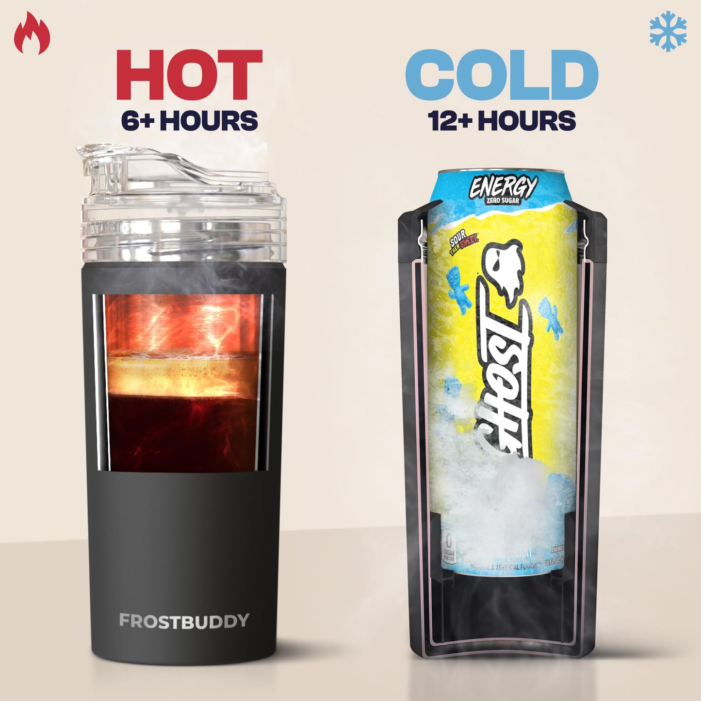 Universal Buddy XL Can Cooler by Frost Buddy - Fits 12-ounce, 16-ounce, 20-ounce, and 24-ounce Cans and Bottles - Keep Your Drinks Refreshingly Chilled for over 12 hours (Nebula)