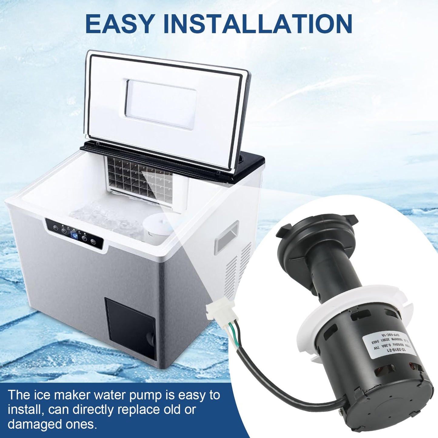 12-2919-21 Water Pump Replacement for Scotsman SC12-2919-21 ice Maker Machine C0322MA-1 C0322MW-1 C0322SA-1 (OEM Replacement) 12-2919-21