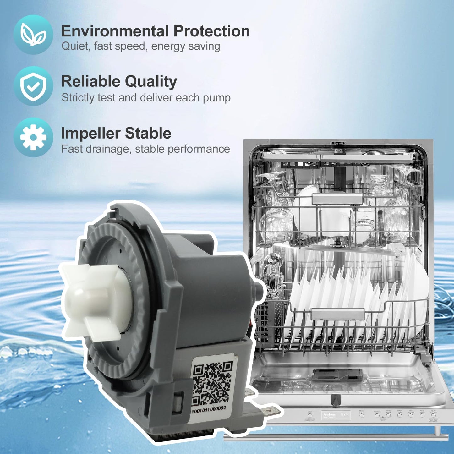 Upgraded DD81-01527A D.I.Accessa Original Equipment Manufacturer (OEM) Part Drain Pump Motor Replacement for Samsung Dishwasher DW80R5061 DW80R5060 Series（100% Authentic - No imitation）