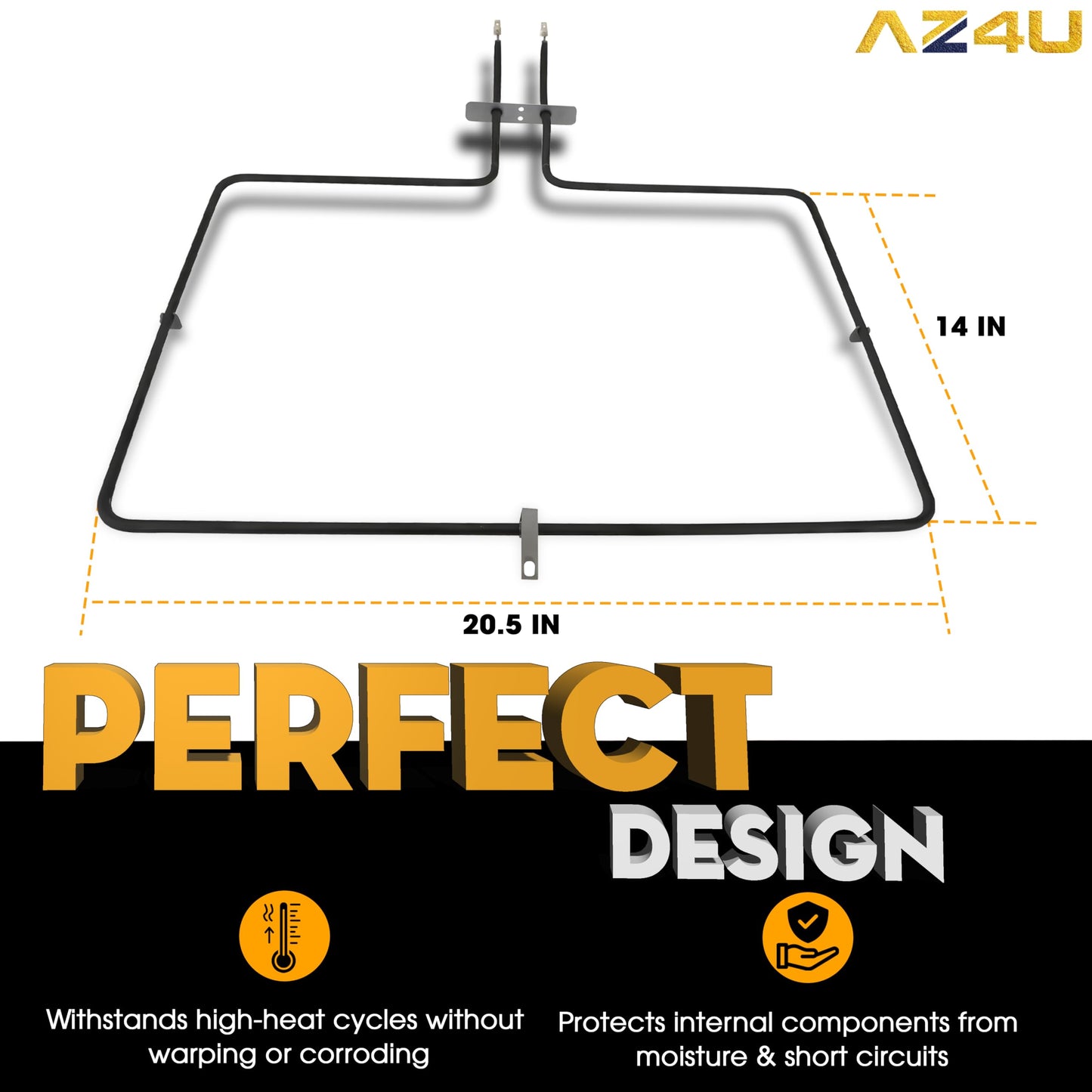 AZ4U Range Oven Bake Element Replacement For Maytag MER8674AW0 MER8700DS1 MER8674AS0 MER8775AB0 MER8680BS0 MER8775AS0 MER8674AB0 MER8880AS0 MER8680BW0 MER8700DE1 MER8880AB0 MER8680BB0 MER8700DS0 Stove