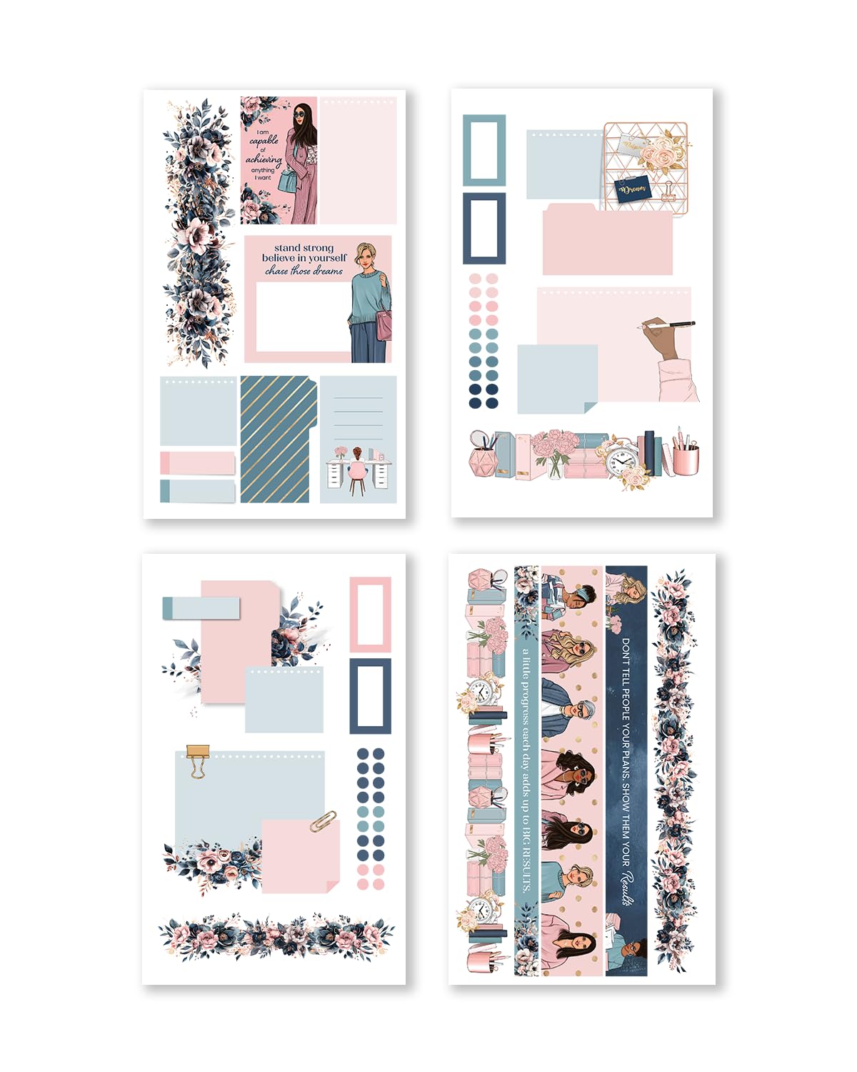 Rongrong Goal for It Planner Sticker Book for Planners, Calendars and Journals – Aesthetic Premium Quality Stickers – Scrapbook Accessories – 24 Pages