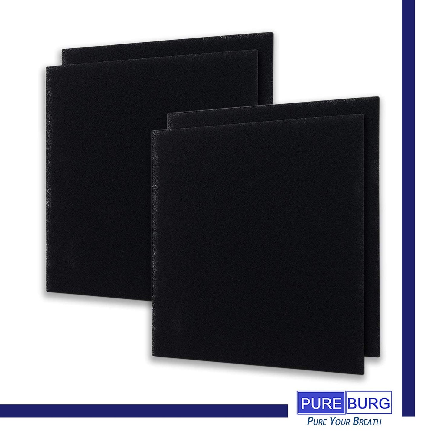 PUREBURG Replacement Filter Compatible with Coway AP-1512HH AP-1518 & AIRMEGA 200M Mighty Air Purifiers, Pack of 2, H13 HEPA and 4 x Activated Carbon Pre-Filter