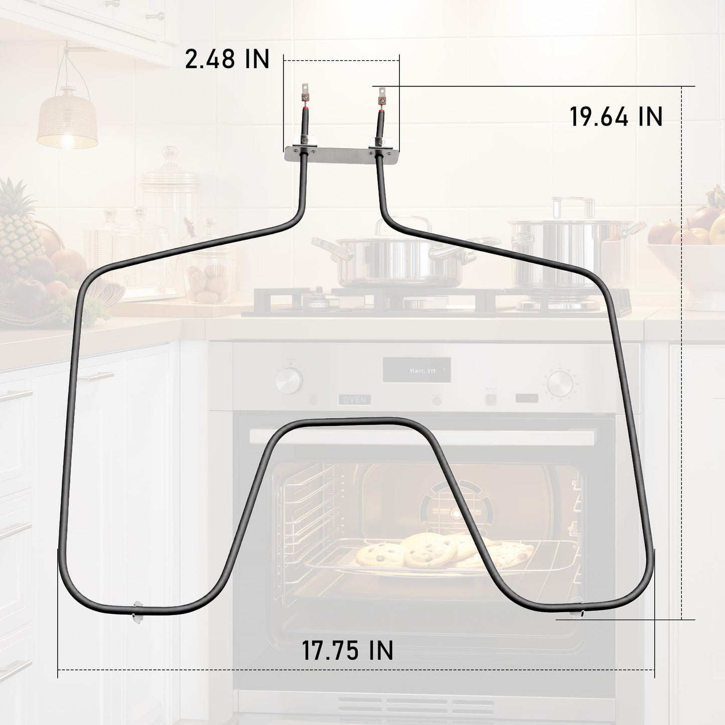 WB44T10010 Oven Element Replacement fit for GE-Spectra,Oven Element fit for KEN.MORE 911 Oven Bottom Heating Element,164D3871P001 JBS55WK2WW JBP67BH1WH JBP64WB4WW JBP64BH2WH JBP62DM2BB prime&swift