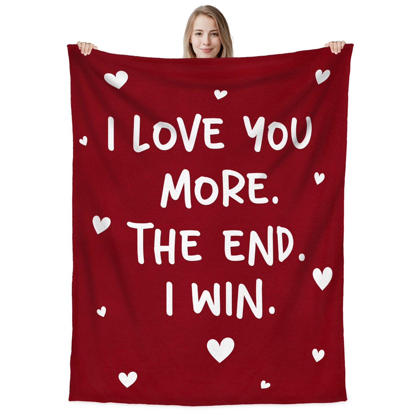 WRAPIX Anniversary Couple Gifts for Him Her - I Love You More Fleece Throw Blanket 60x80 in - Mothers Day Anniversary Wedding Gifts for Wife Women Girlfriend, Romantic Boyfriend Husband Birthday Gift