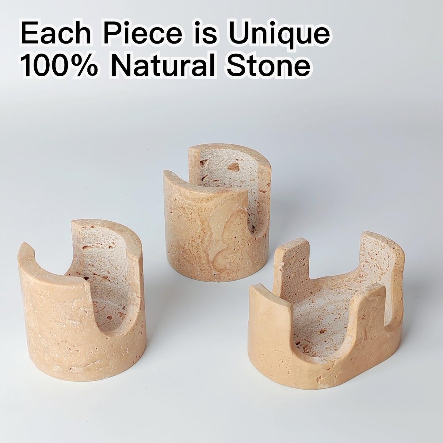 2 in 1 Travertine Sponge Holder, 2 Slot Natural Stone Sink Organizer with Raised Edge to Catch Drips,Keeps Sponges Dry & Countertop Clean, Heavy&Stable with Anti-Slip Base, Kitchen Decor,Double, Beige