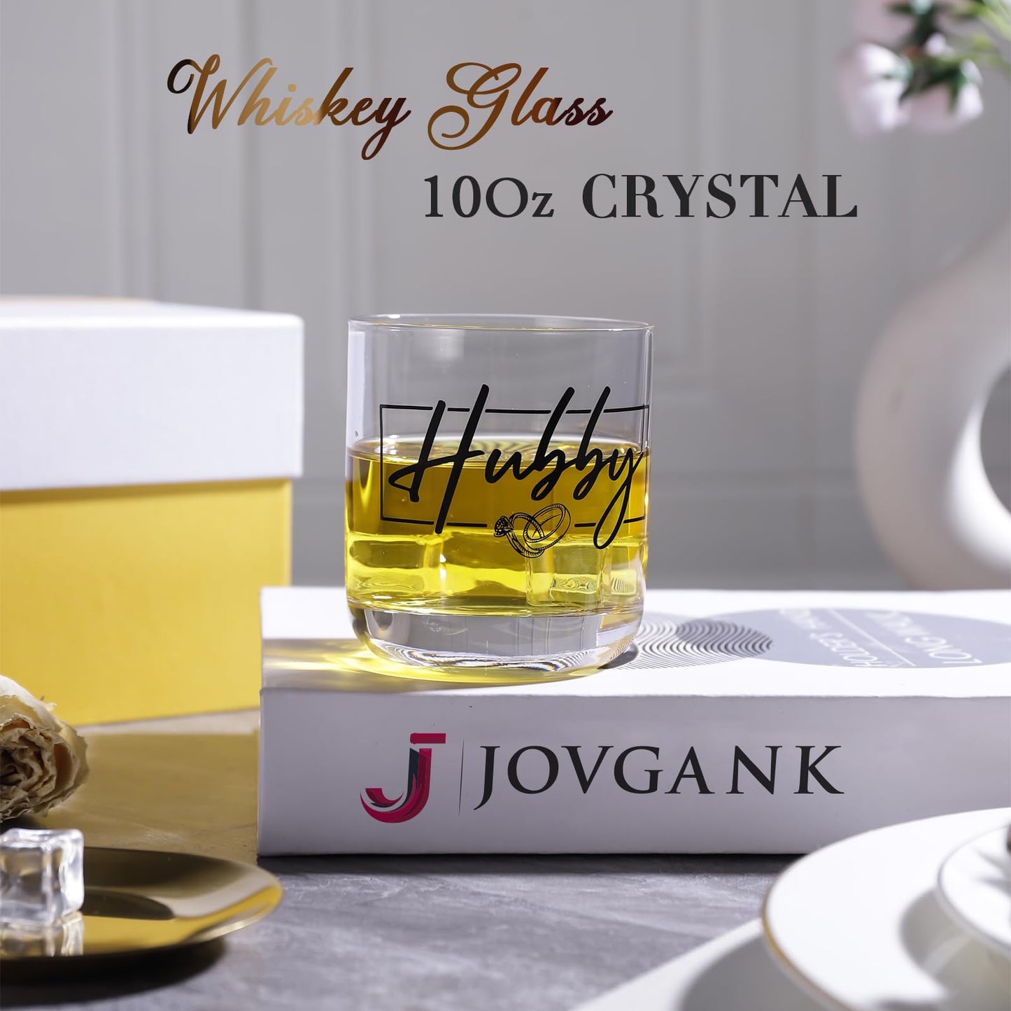 JOVGANK Wedding Gifts for Couples 2026, Bridal Shower Gifts, His and Hers Glass, Mr and Mrs Shot Glass, Hubby and Wifey Gift, Anniversary Couples Gift for Bride and Groom