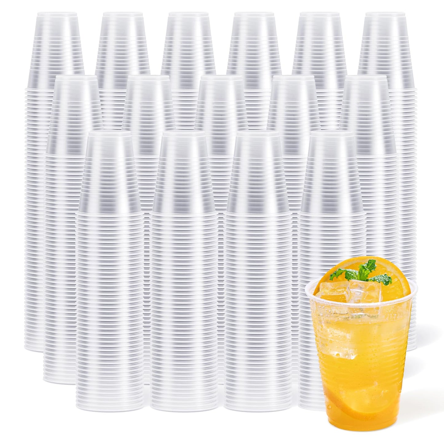 JOLLY CHEF 𝟏𝟐𝟎𝟎 𝐏𝐚𝐜𝐤 7 oz Clear Plastic Cups,7 Ounce Small Disposable Cups, Cold Party Drinking Tumblers for Tasting, Drinking and Party