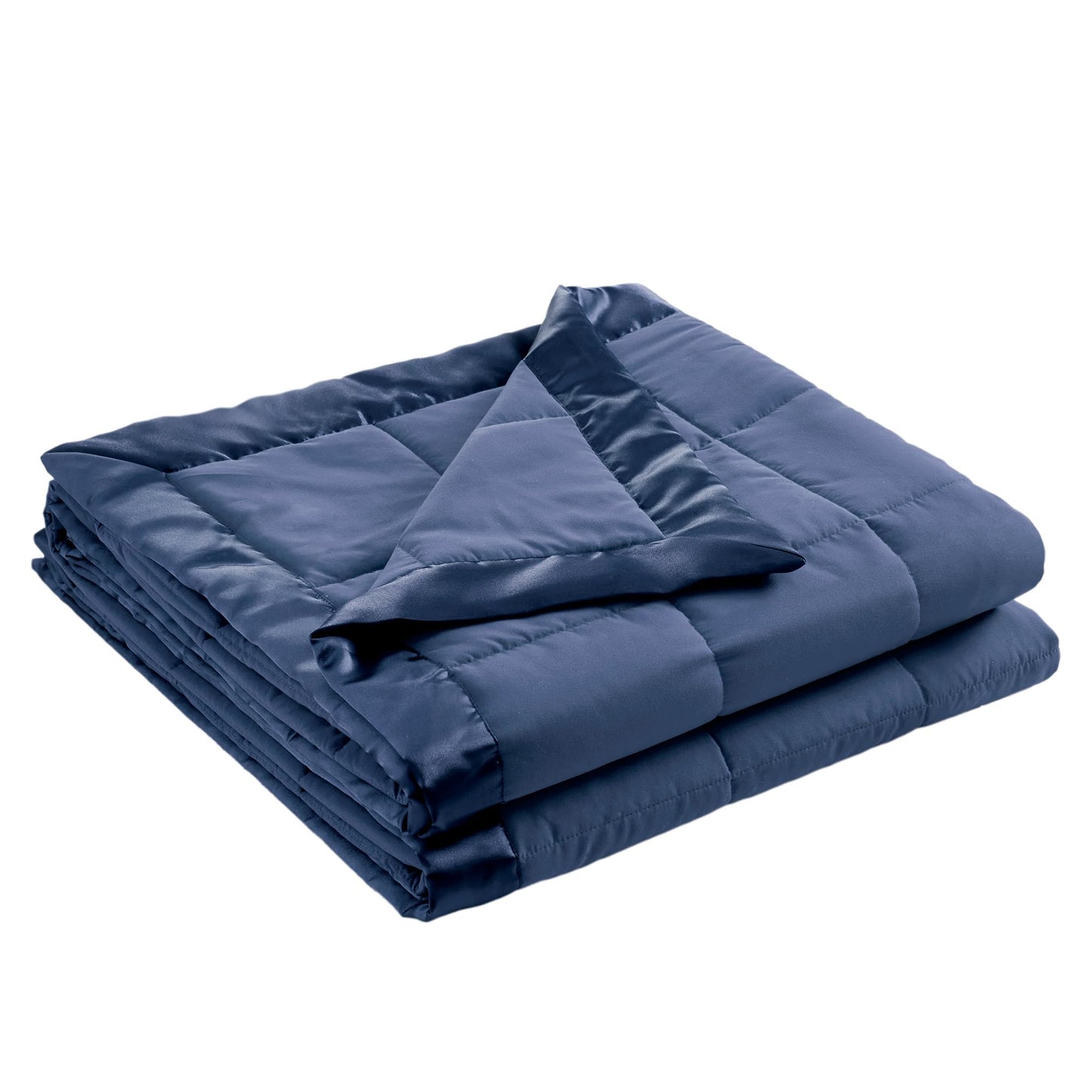 Madison Park Windom Down Alternative Blanket, Premium 3M Scotchgard Moisture Wicking Treatment, Lightweight and Soft Bed Cover For All Season, Satin Trim, Navy Full/Queen