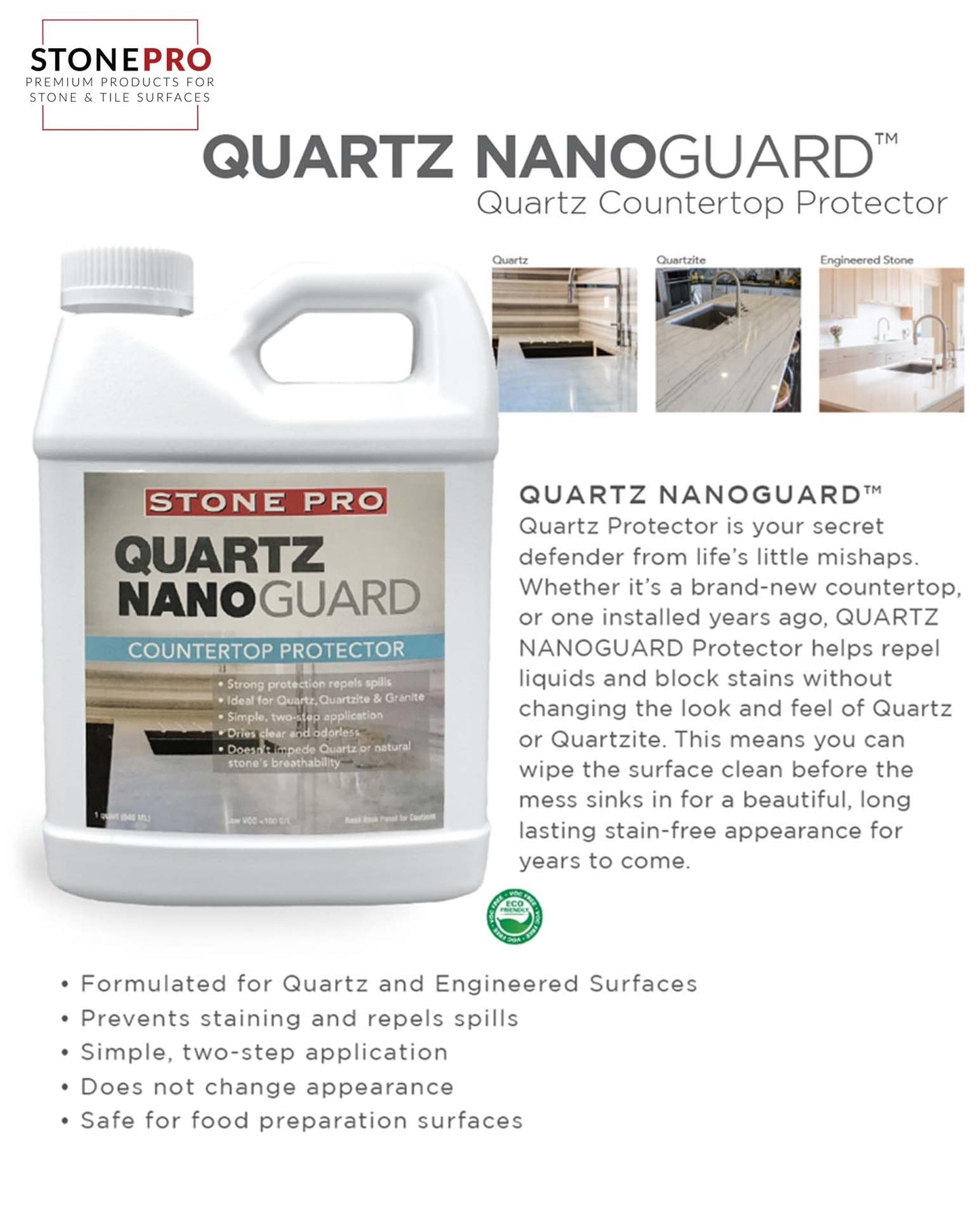 Stone Pro Quartz NanoGuard Countertop Protector (Quarts/ 32 oz.)