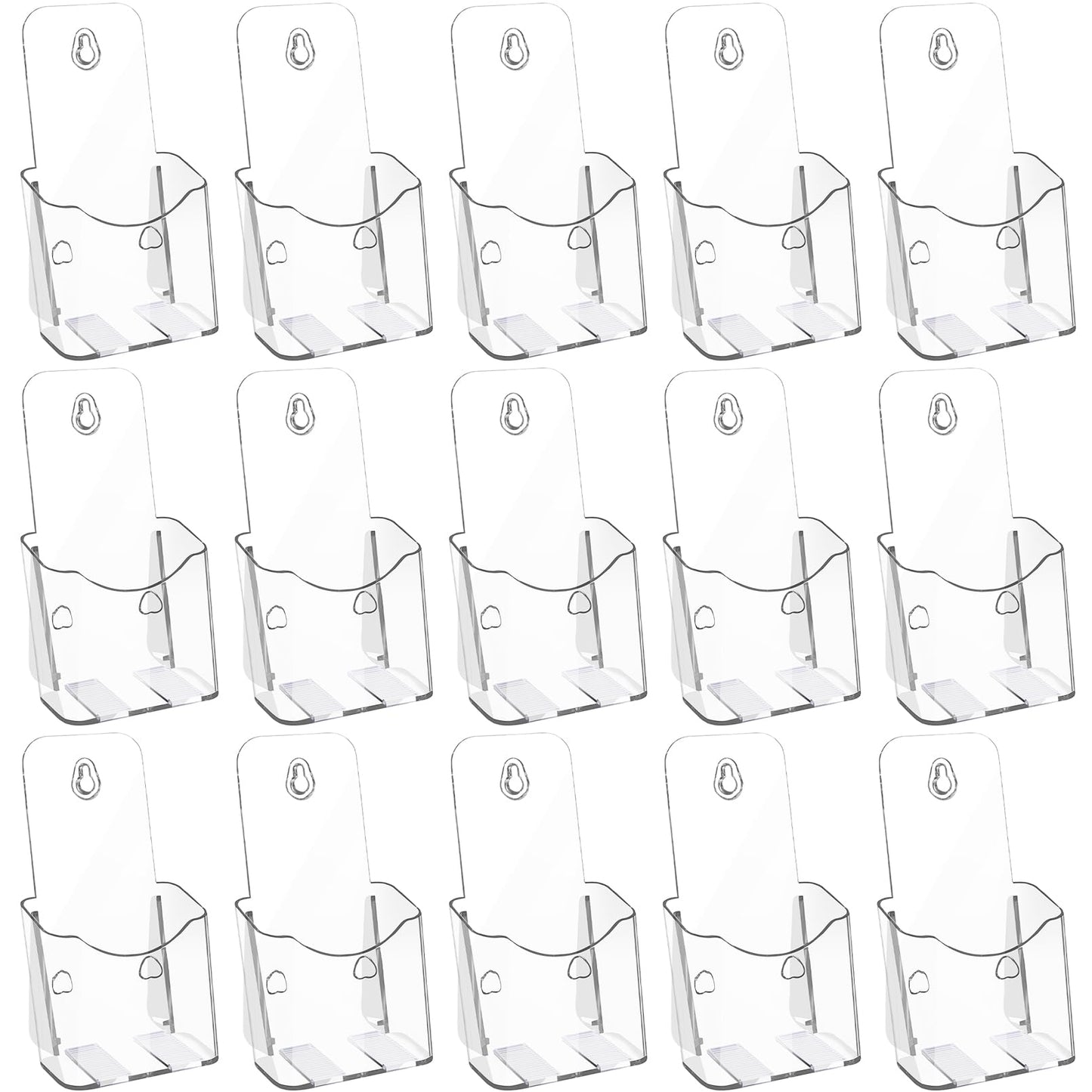 Dyrfolm 14 Pieces Acrylic Brochure Holder,4 x 7.9 Inch Plastic Flyer Display Stand,Pamphlet Holder Wall Mount Clear Countertop Organizer,Clear Literature Holder,Flyer Holder for Office,Home,Store