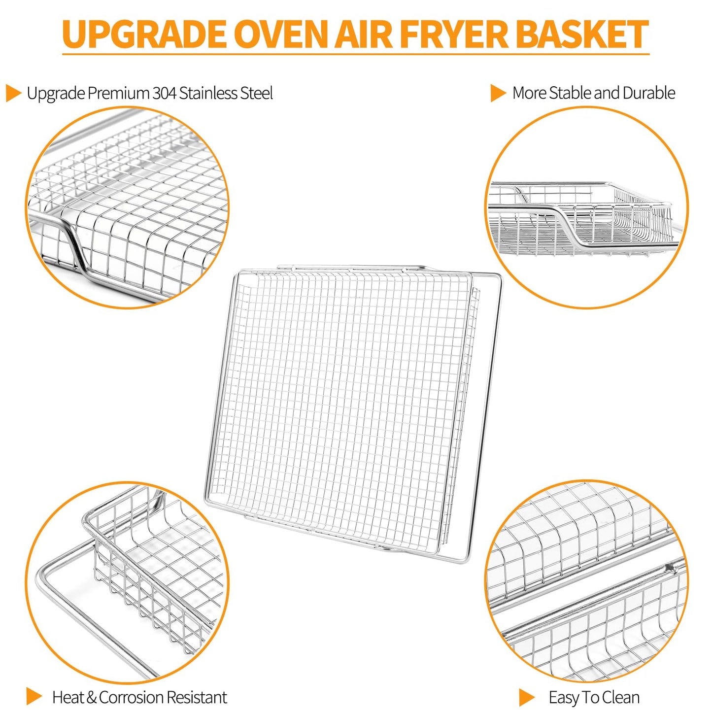 BOV800XL BOV845BSS Air Fryer Basket Replacement for Breville Smart Oven 14 x11.5 Air Fryer Basket 304 Stainless Steel Breville Toaster Oven Basket Parts Oven Pro Air Fry Wire Mesh Basket Accessories