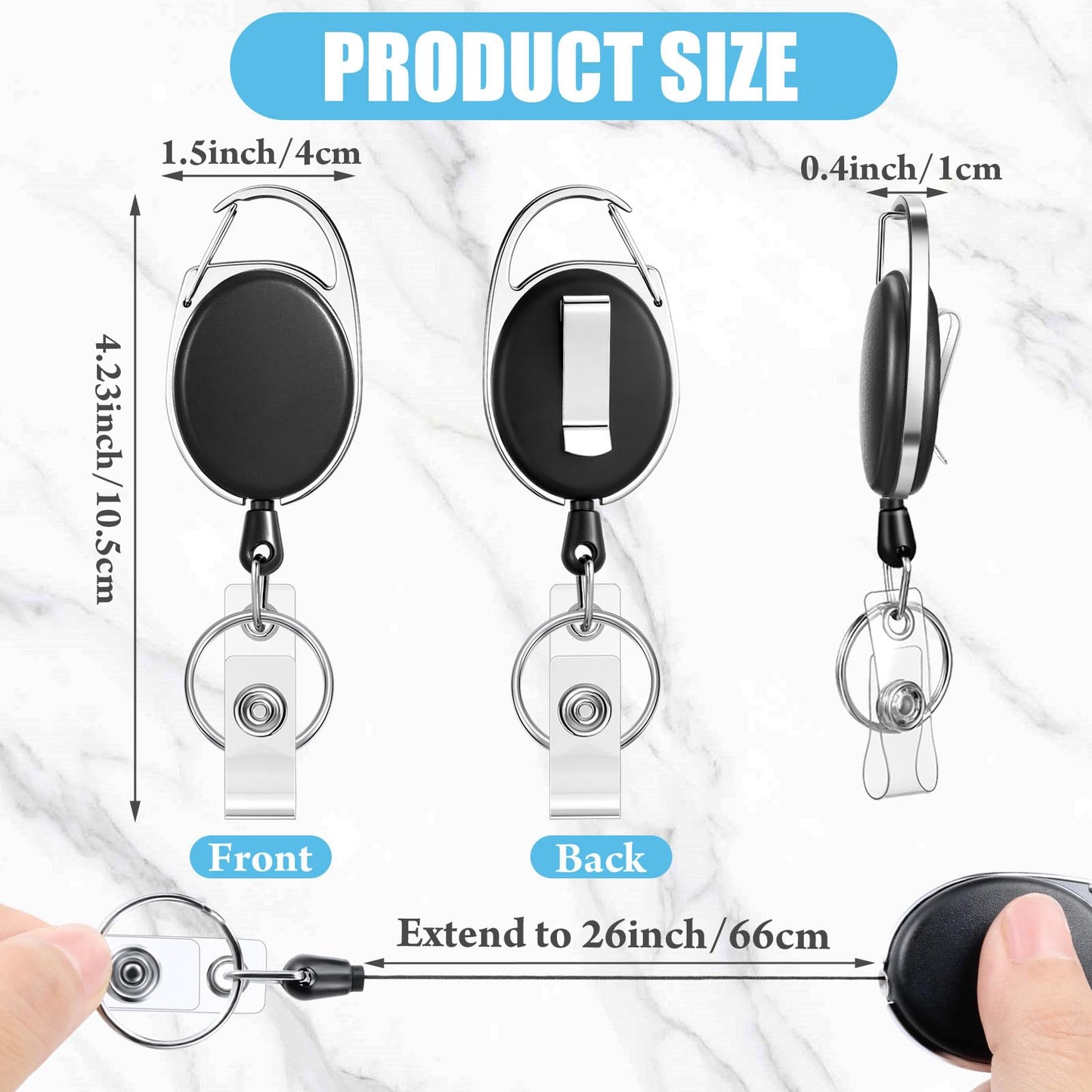 Yaomiao 60 Pack Retractable Badge Holder Reel with Clips Heavy Duty ID Card Holder Reels Bulk with Key Ring for Office Worker Doctor Nurse Employee School Students (Colorful)