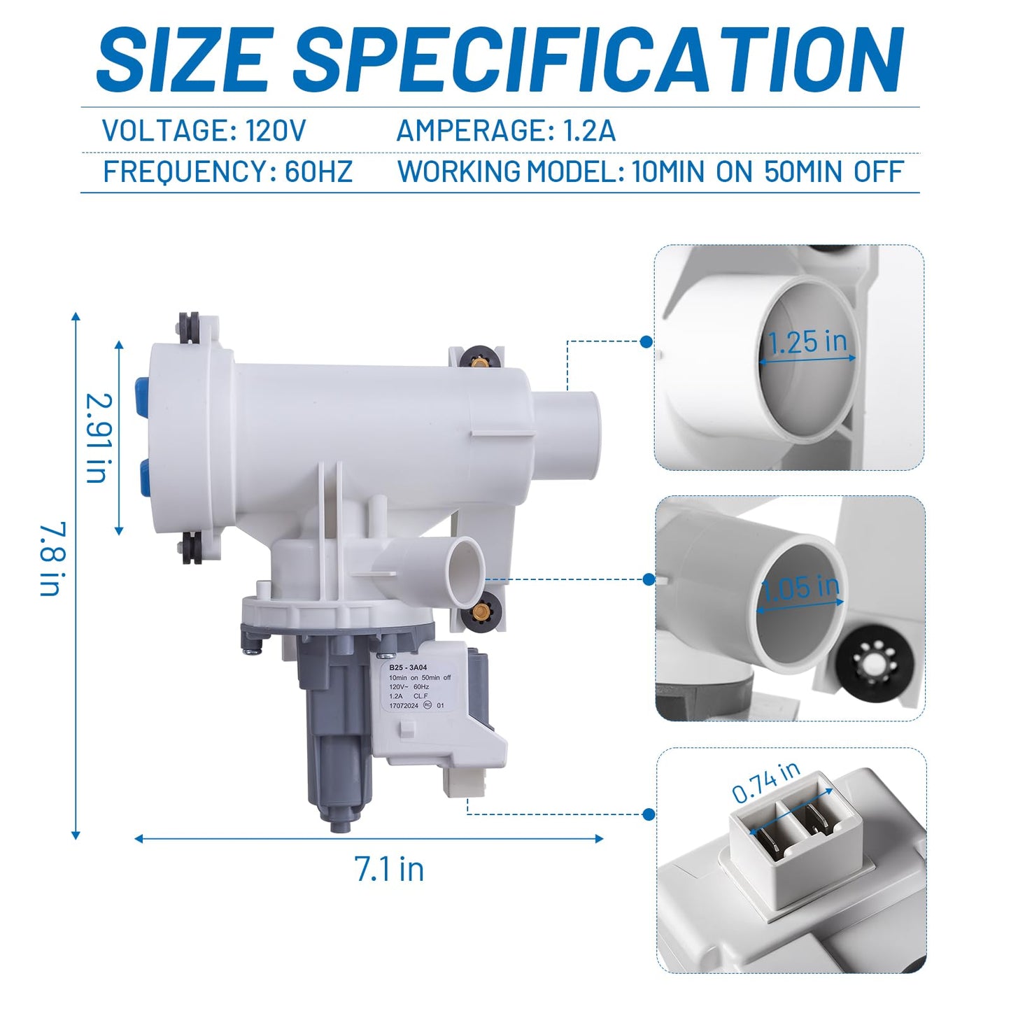 GFW850SPN2RS GFW550SSN0WW GFW650SSN2WW GFW850SPN0RS GFW550SSN2WW Washer Drain Pump and Filter for GE Washer, WH11X39237 Drain Pump Replacement for GE Washer Parts GFW550SSN1WW GFW650SSN0WW