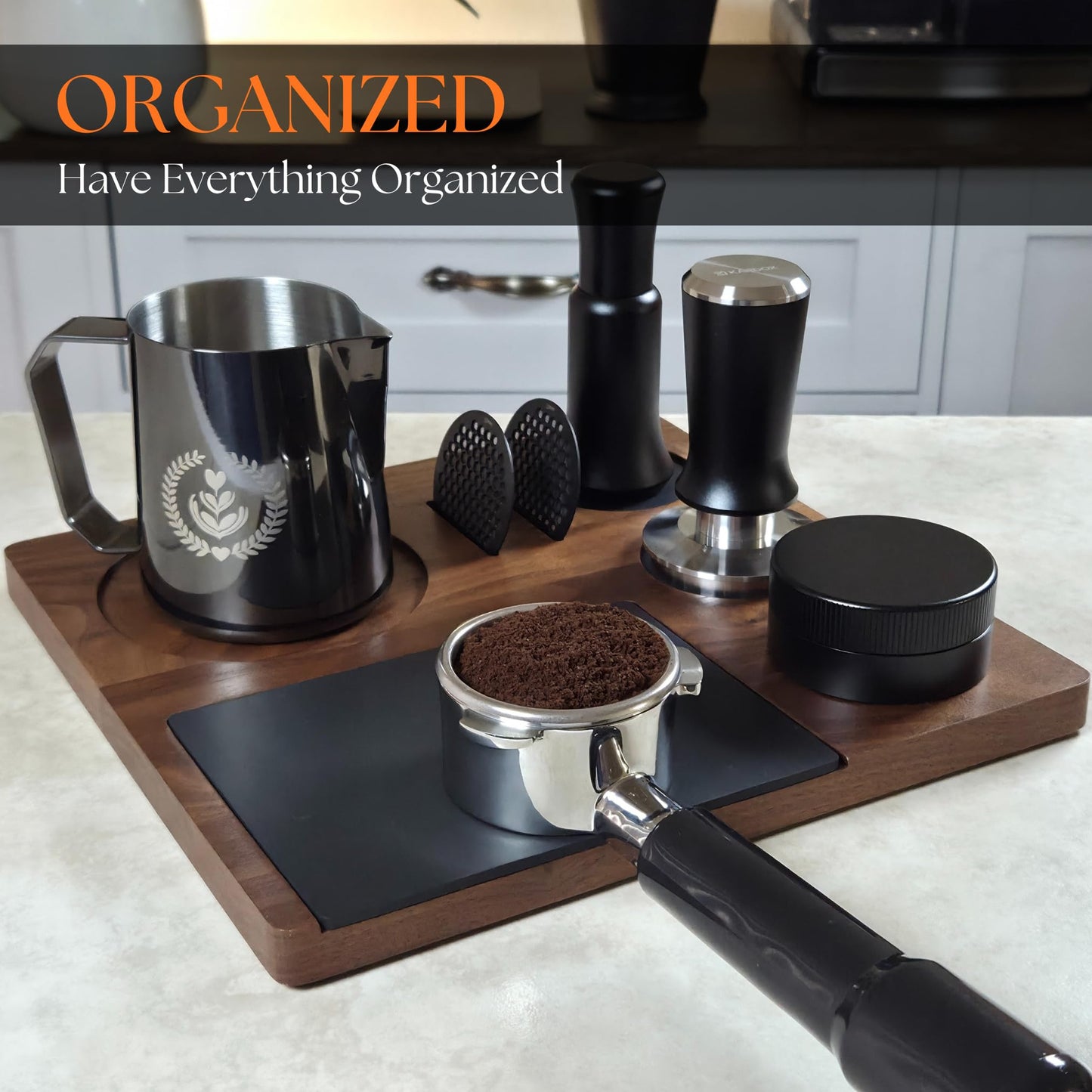 KARDOX Espresso Tamping Mat fit for 49/51/53/58mm Espresso Accessories. Espresso Mat. Tamp Mat. Espresso Tamping Station. Tamper Mat.