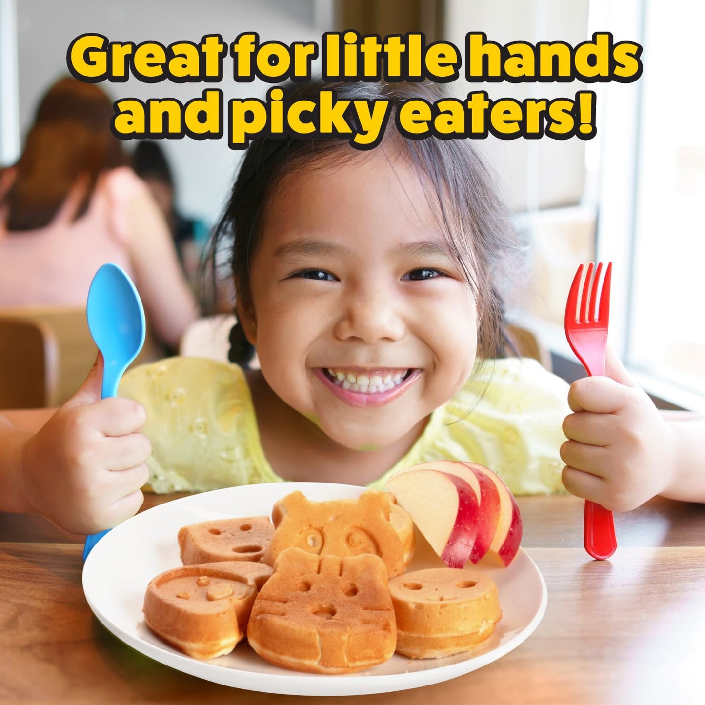 Waffle Wow! Animal Friends Waffle Maker – 7 Cute Animal Shapes, Nonstick Mini Electric Waffler for Kids Breakfast & Parties- Quick Heat Easy Release, Compact Storage, Family Fun, Includes Recipe Guide