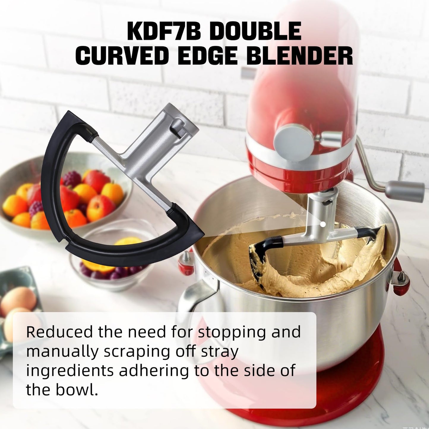 KDF7B Double Flex Edge Beater Compatible with KitchenAid Bowl-Lift Stand Mixers KDF7B Flex Edge