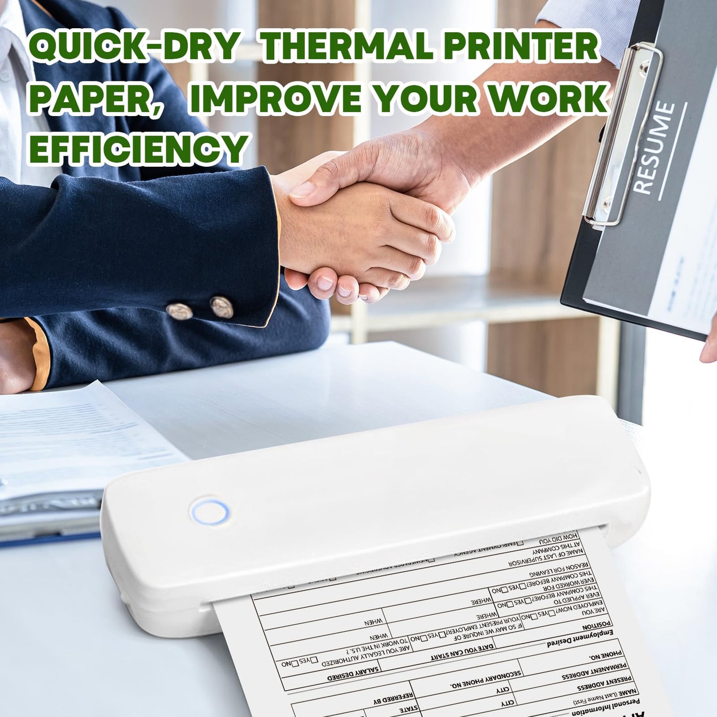 ForraFun Thermal Printer Paper 8.5 x 11 Inch 500 Sheets Quick Dry Folding Thermal Paper Us Letter, Compatible with M08F/A40/P40/F2S/F1S Portable Printer, Folded Continuous A4 Printing
