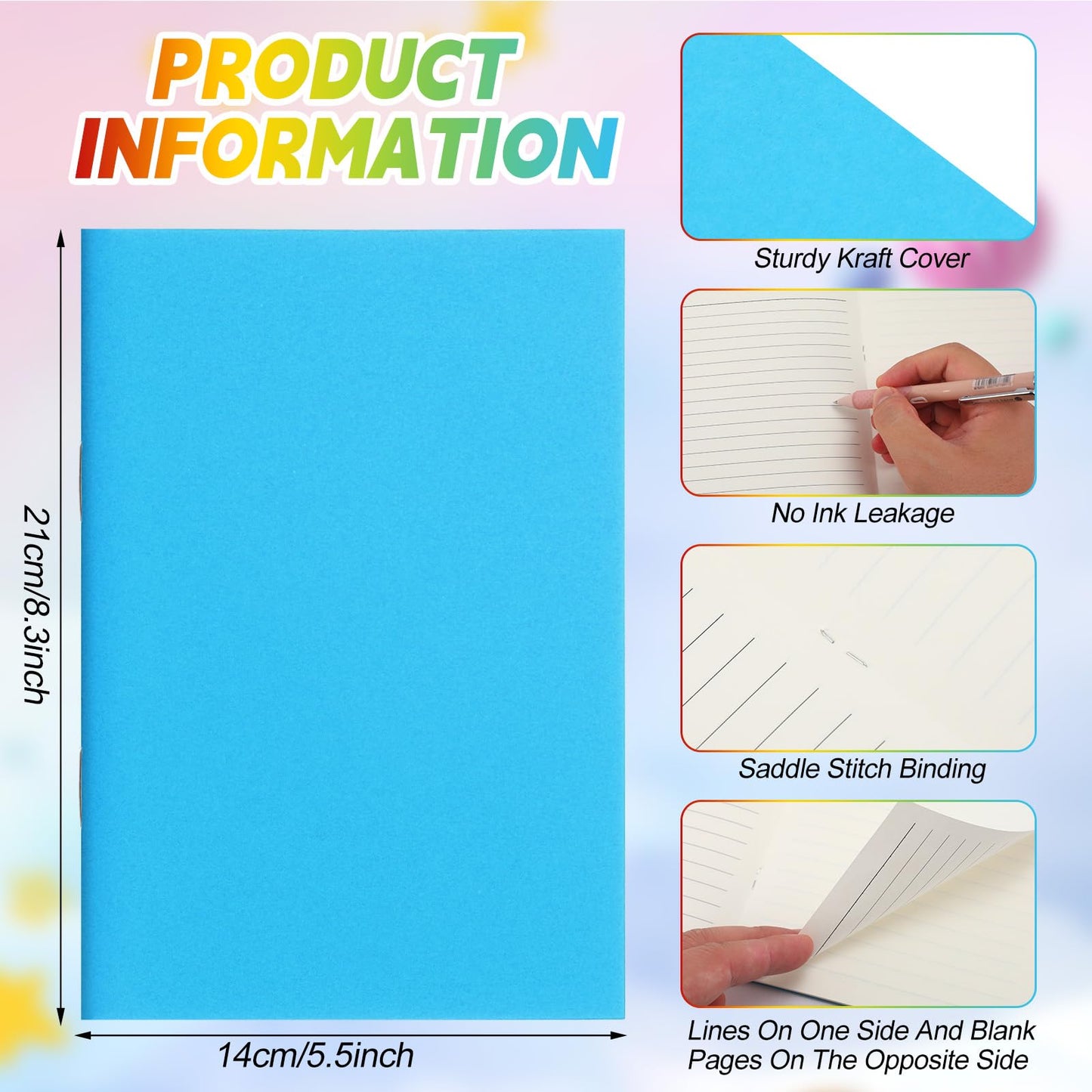 Gueevin 60 Pcs Blank Books to Write Stories Bulk Composition Notebooks Colorful Soft Cover Notebooks for Drawing Ruled Lined Journals Gift (Classic Colors)