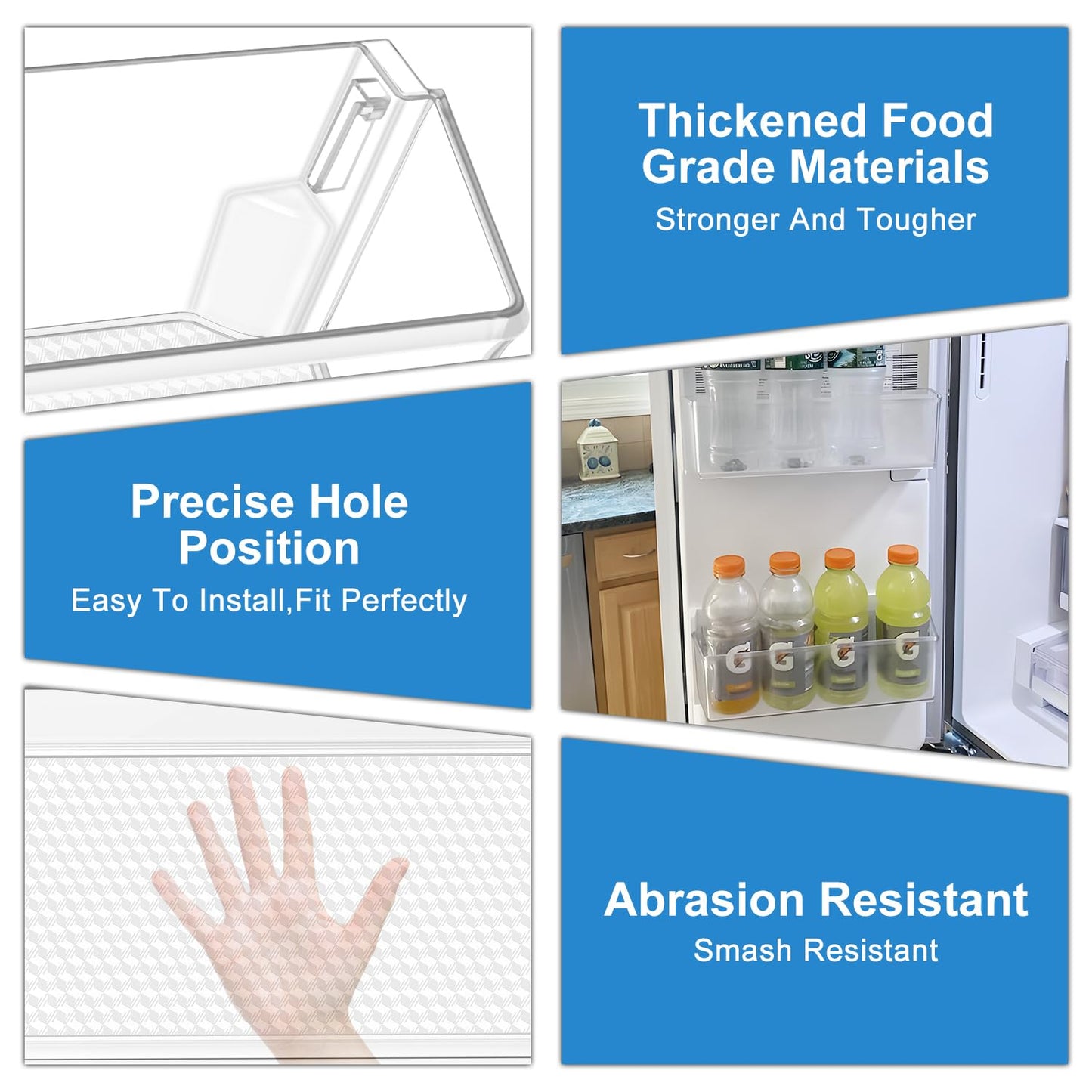 UPGRADED MAN63948404 Refrigerator Door Shelf Bin Compatible with LG Refrigerator Door Shelf Replacement,For Kenmore Fridge Shelf MAN63948401 LFXS26973S LMXS28626S LFXC22526S Door Bin Baskets